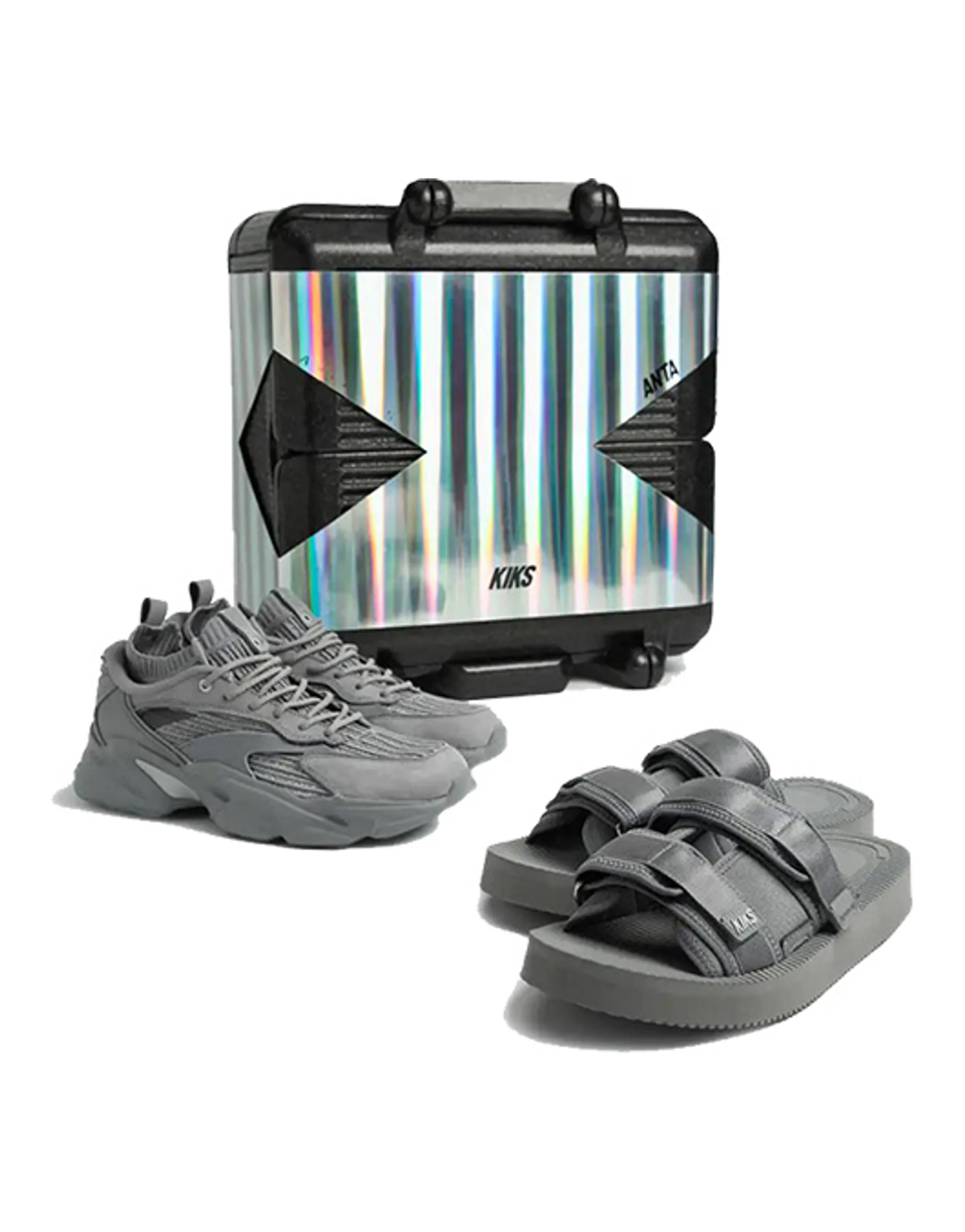 ANTA Chunky Sneakers Men Mid-Top Gray