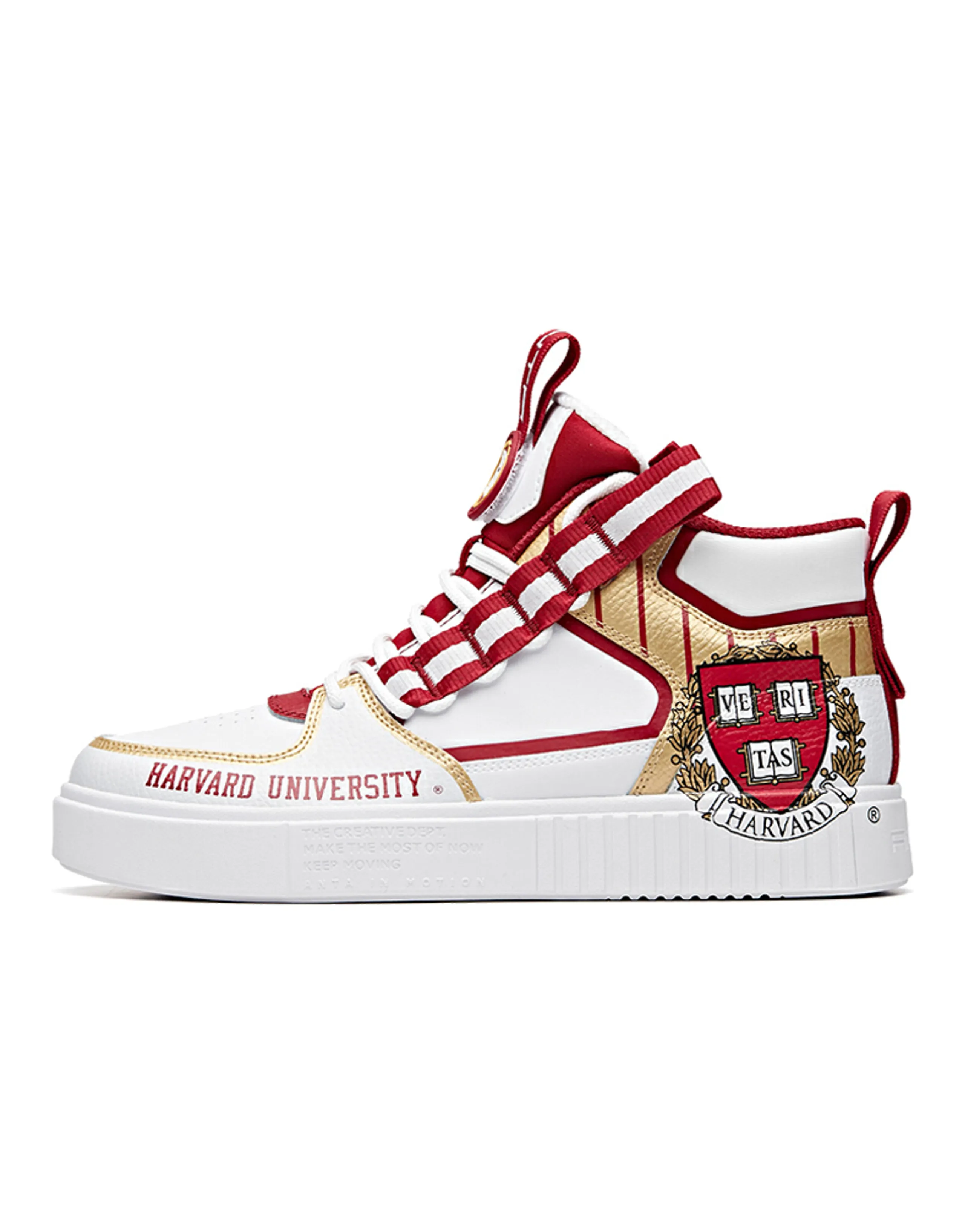 Anta Harvard Collection Life High-Top Skateboard Shoes Men's White Red