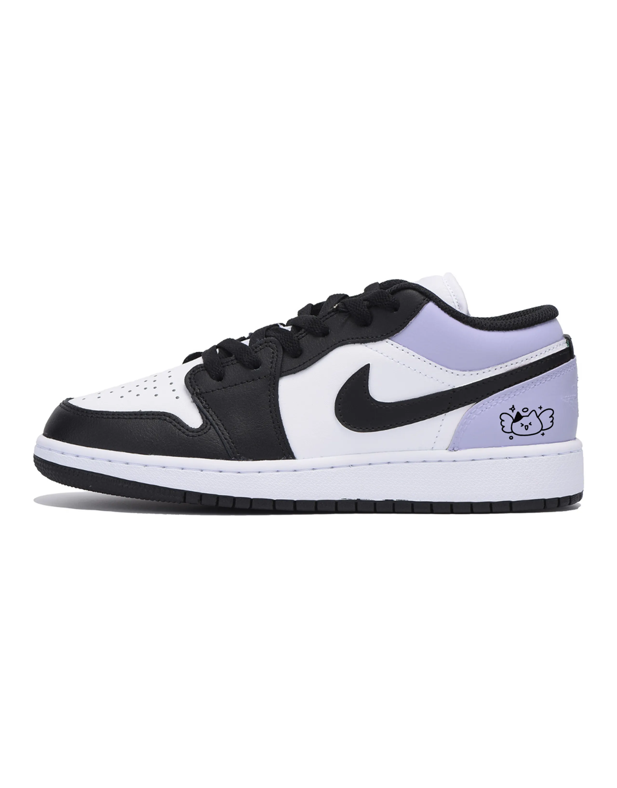 JORDAN Air JORDAN 1 Vintage Basketball Shoes Men Low-Top Black Purple