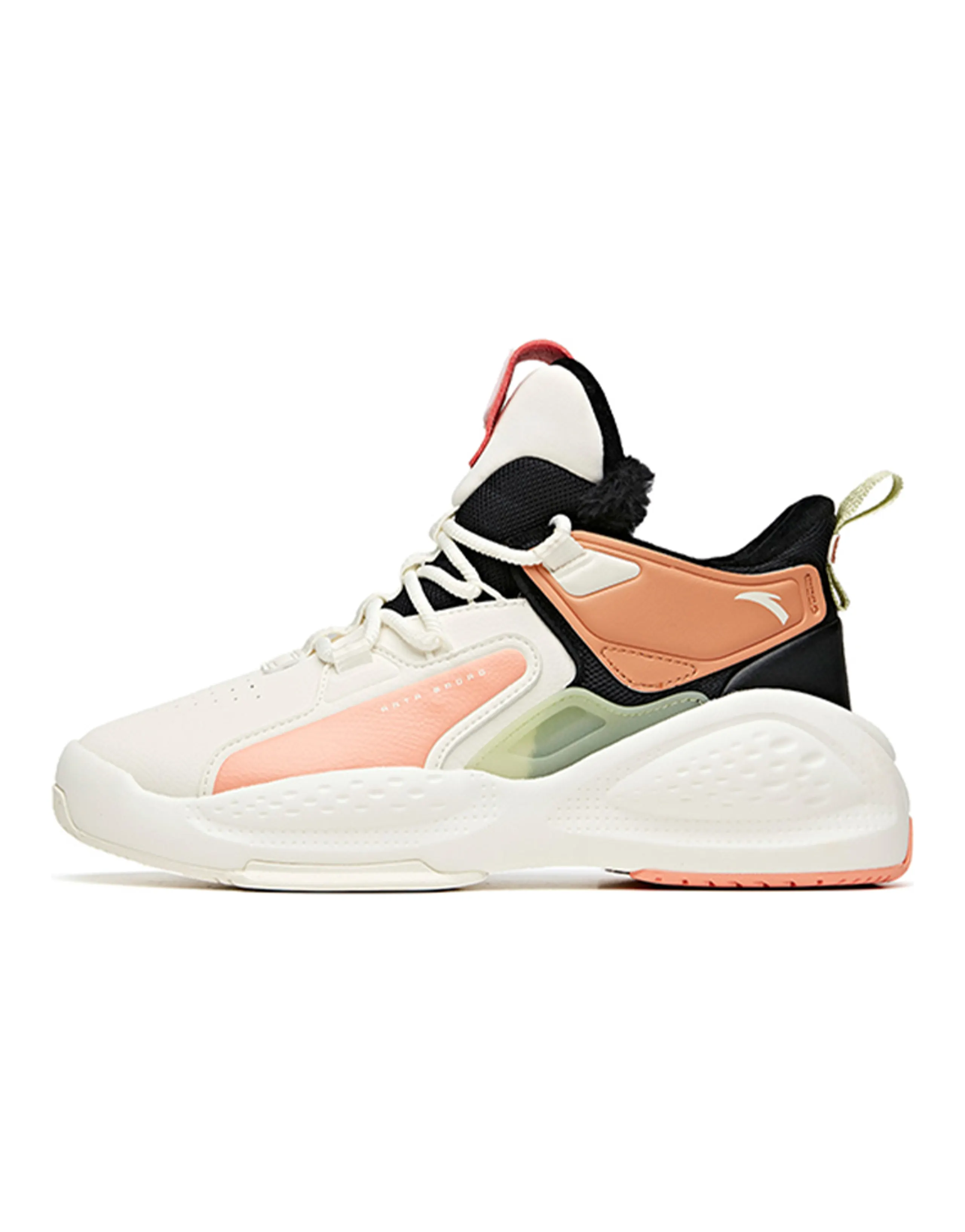 Anta Bastard Coverage Warm Slip-Resistant Mid-Top Skateboard Shoes Women's White Black Pink
