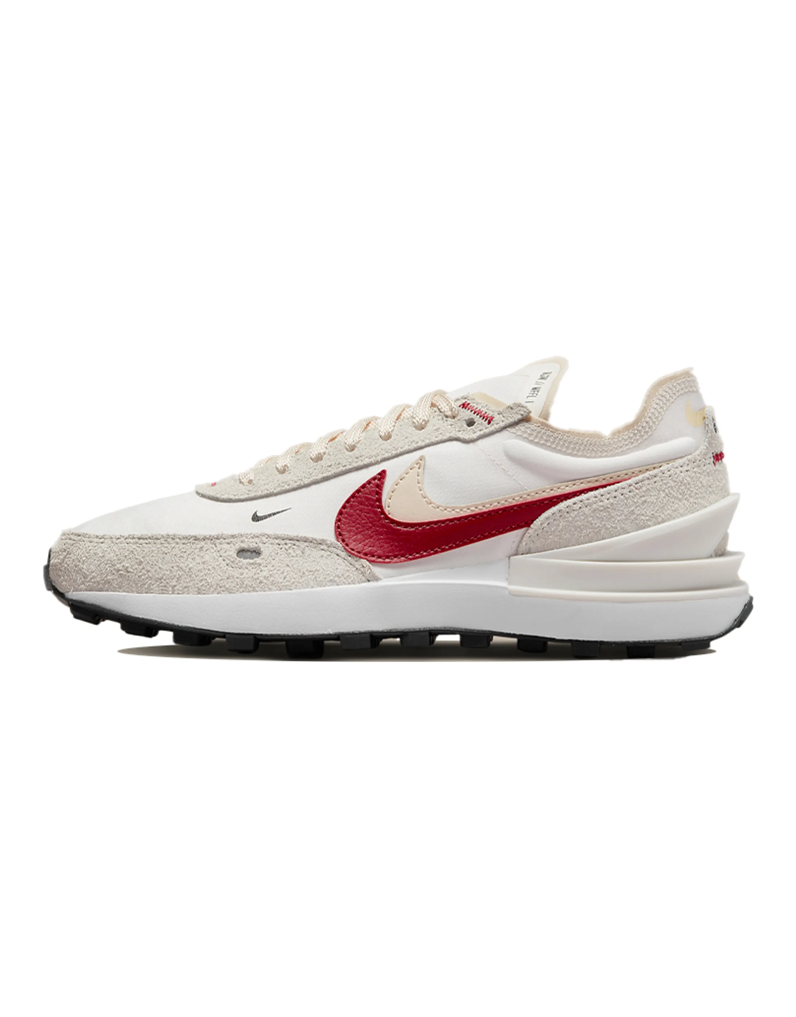 Nike Waffle One Se Sail Pearl White Black Gym Red Women's