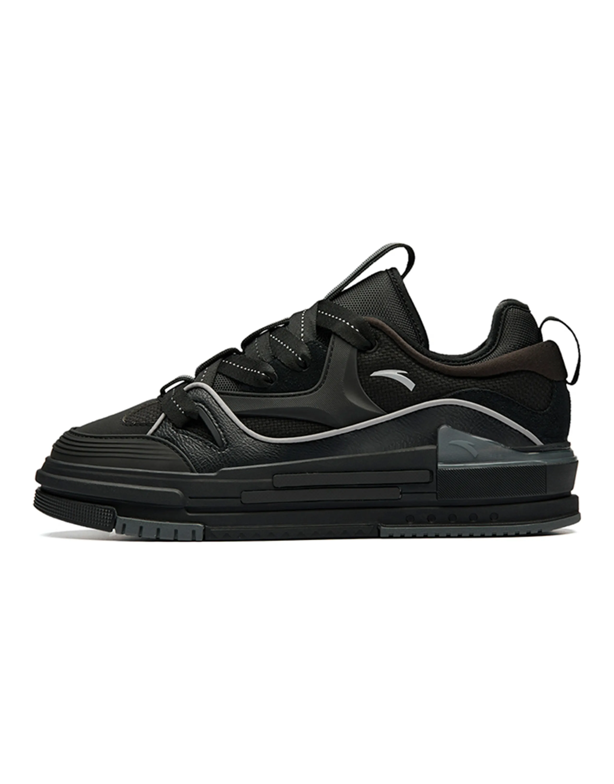 ANTA Bump Skateboard Shoes Men Low-Top Black