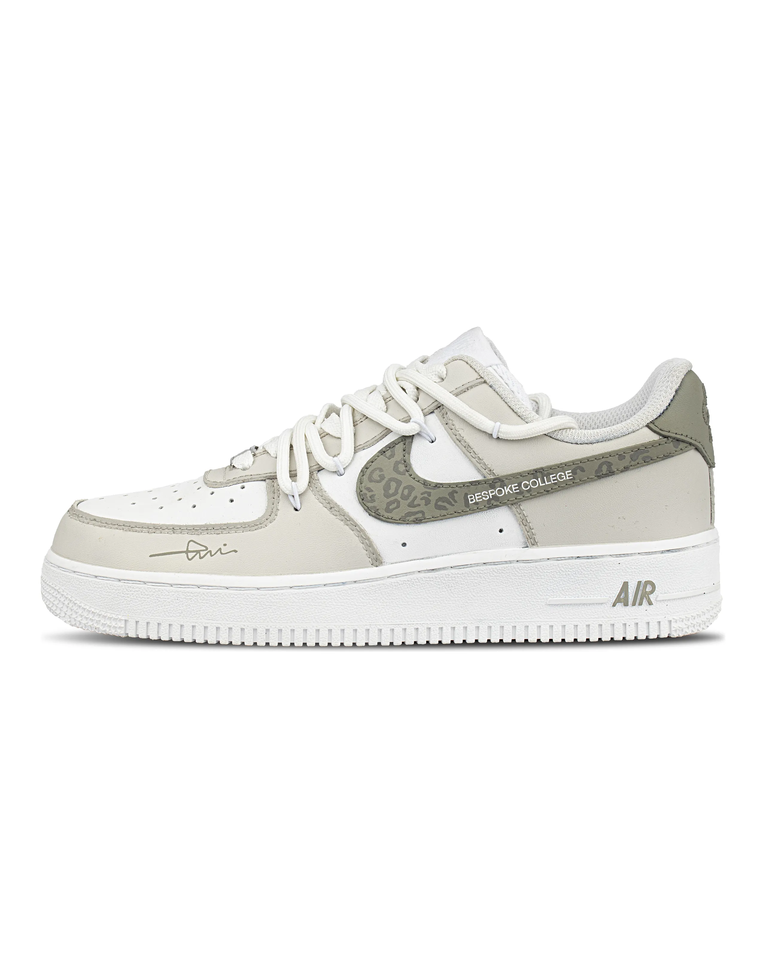 Custom Nike Air Force 1 Leopard Print College Graffiti Style Supportive Warm Lightweight Low-Top Skate Shoes Unisex