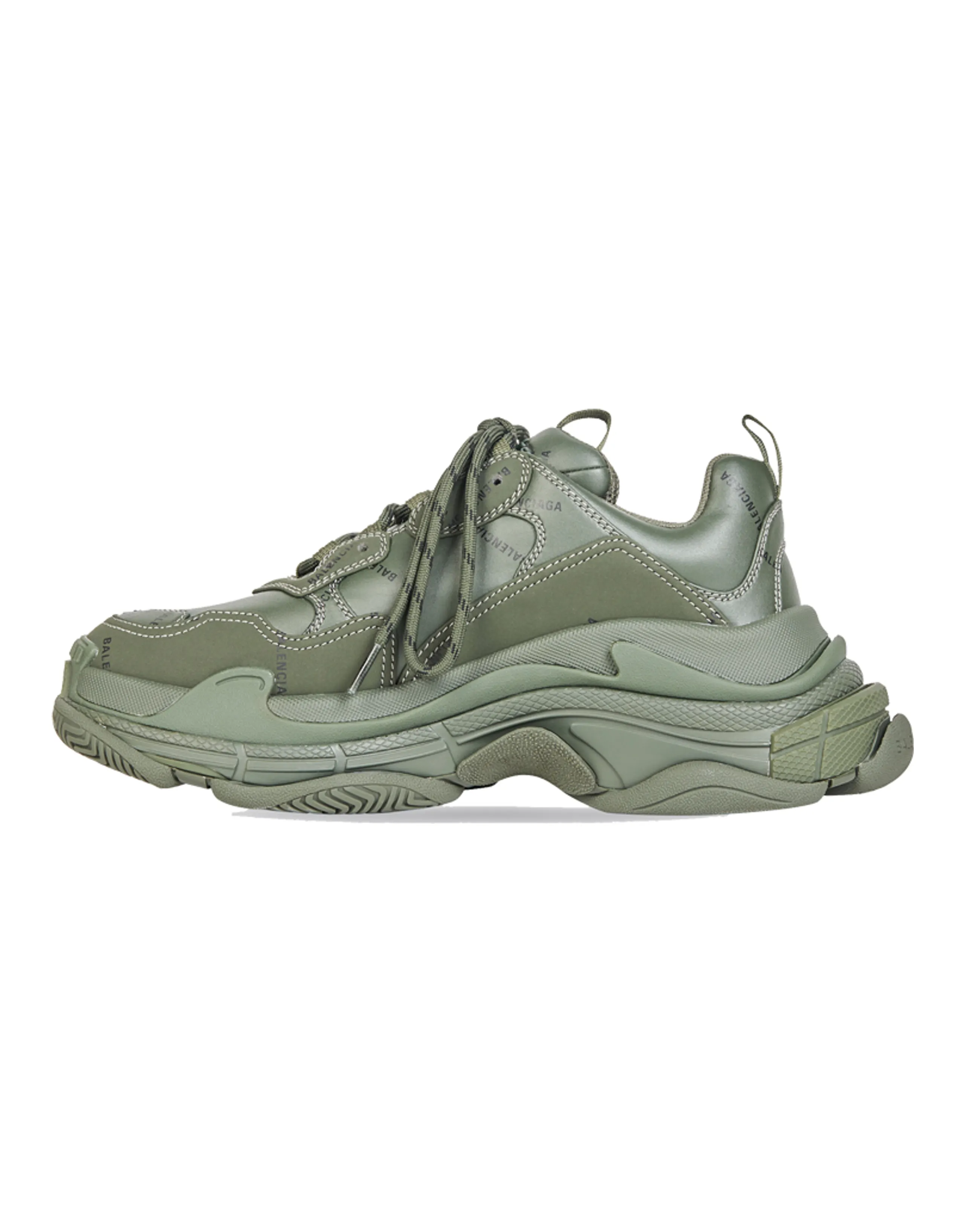 Balenciaga All Over Logo Triple S Green Black