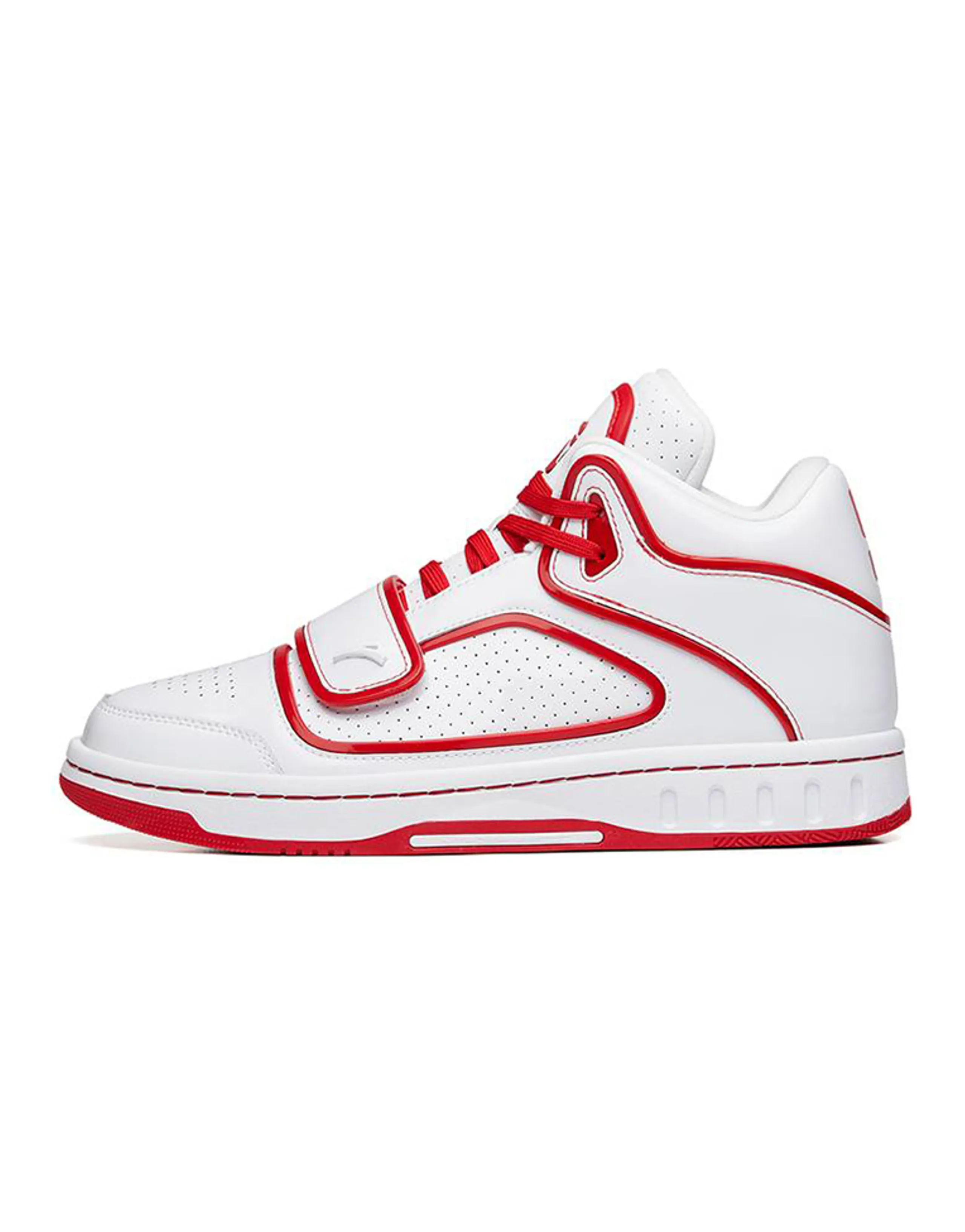 Anta Anti-Slip Wear-Resistant Mid-Top Skateboard Shoes Men's White Red