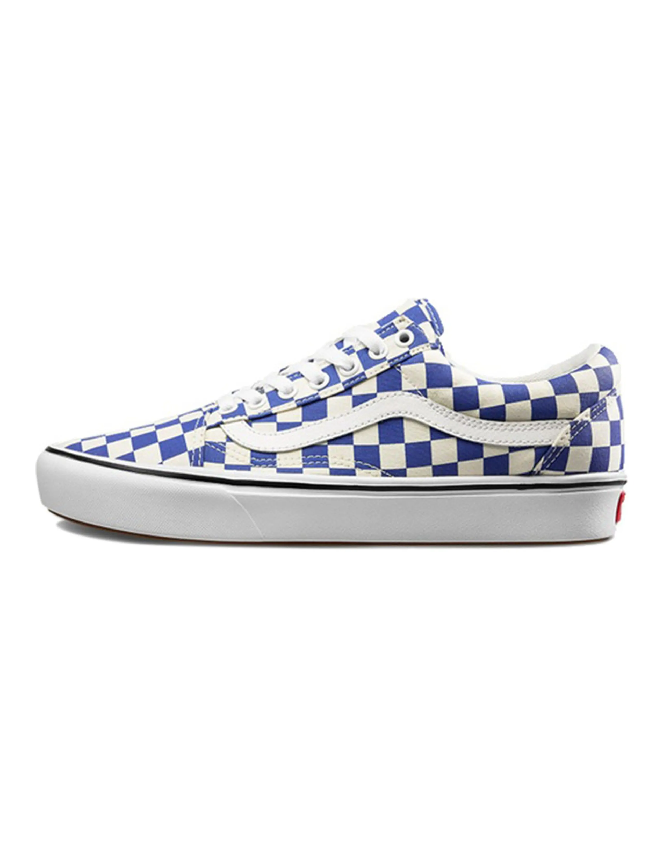 Vans Old Skool Comfycush Ultra-Cushioned Checkerboard Low-Top Skateboard Shoes Blue White