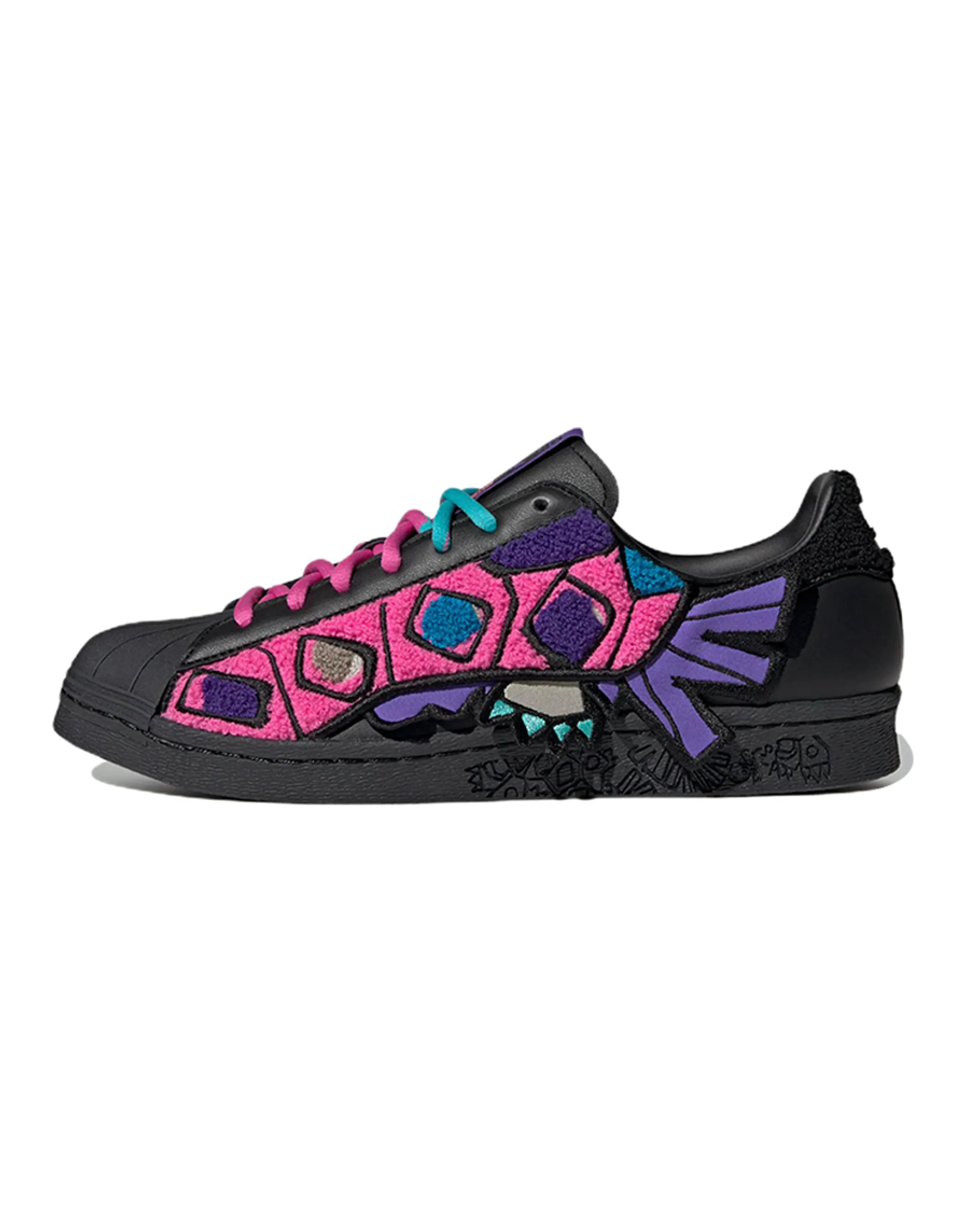 Adidas Originals Superstar 80s X Han Meilin 'Black Purple Pink'