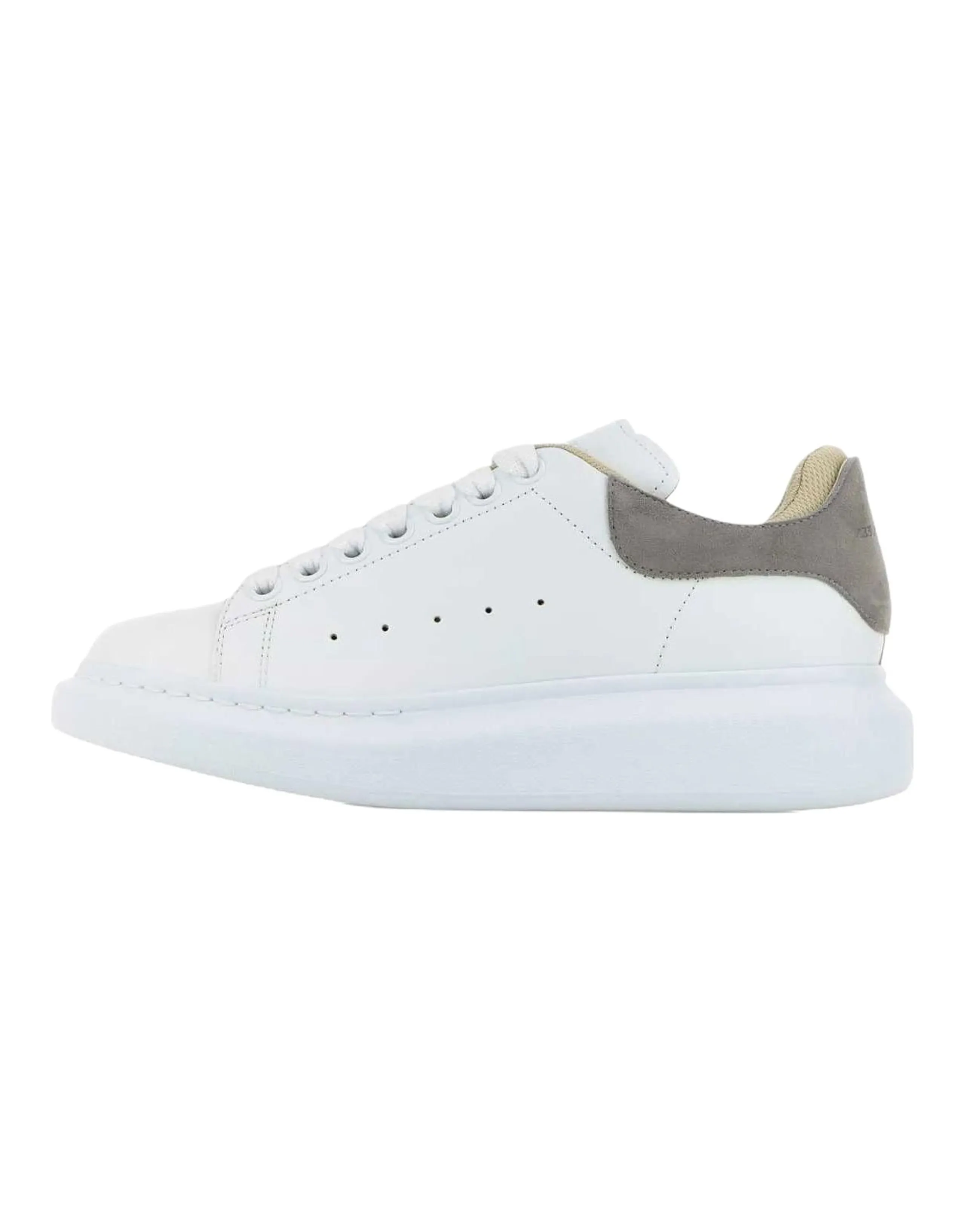 Alexander McQueen Leather Platform Lace-Up Low-Top Skate Shoes Women's White