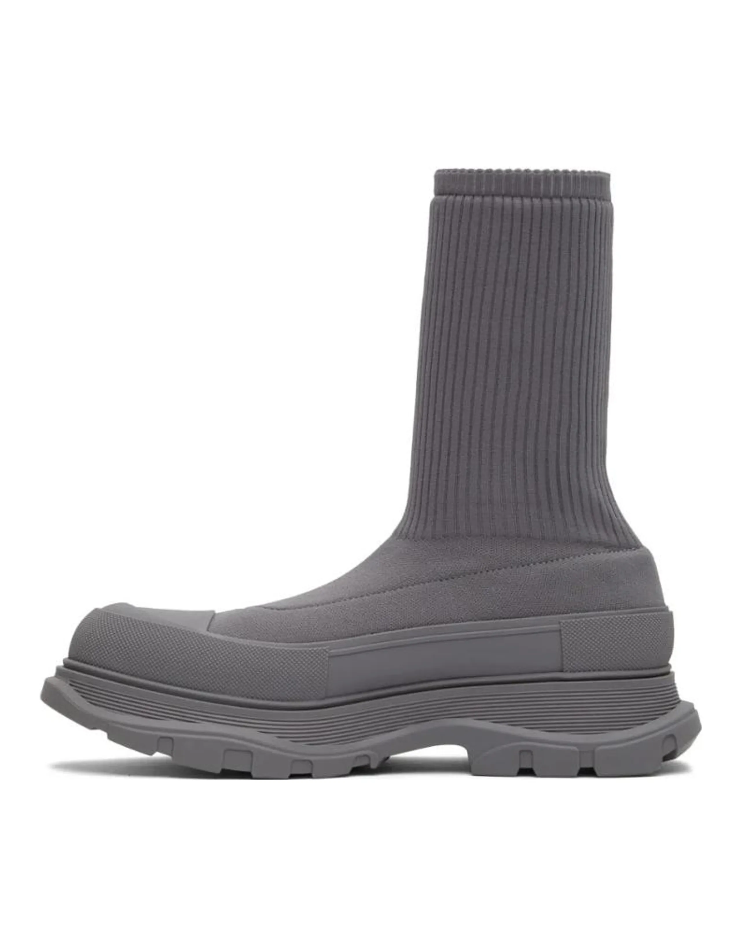 Alexander McQueen Graffiti Knit Tread Slick Boot Grey