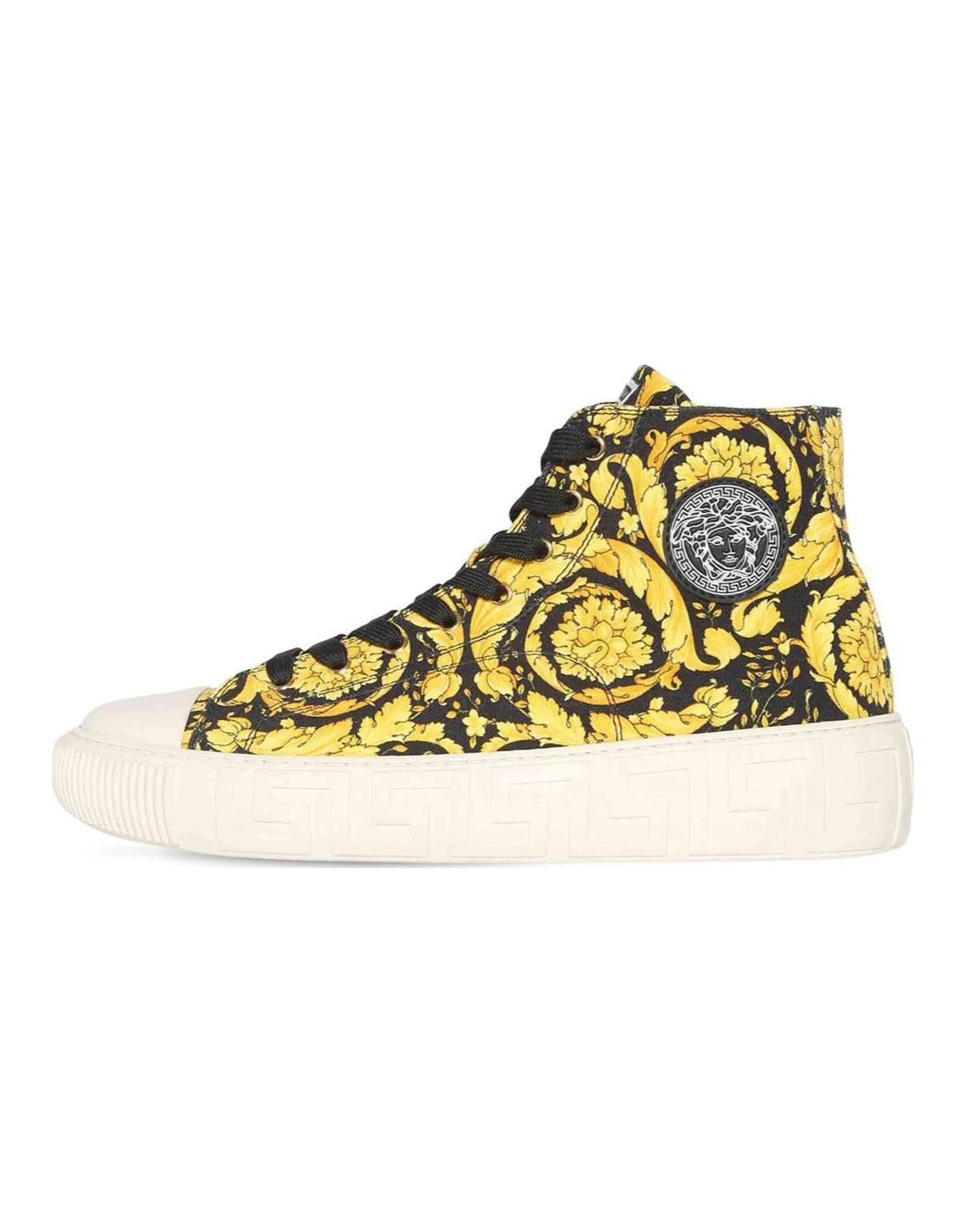 VERSACE Greca High Top Barocco Print Black Gold