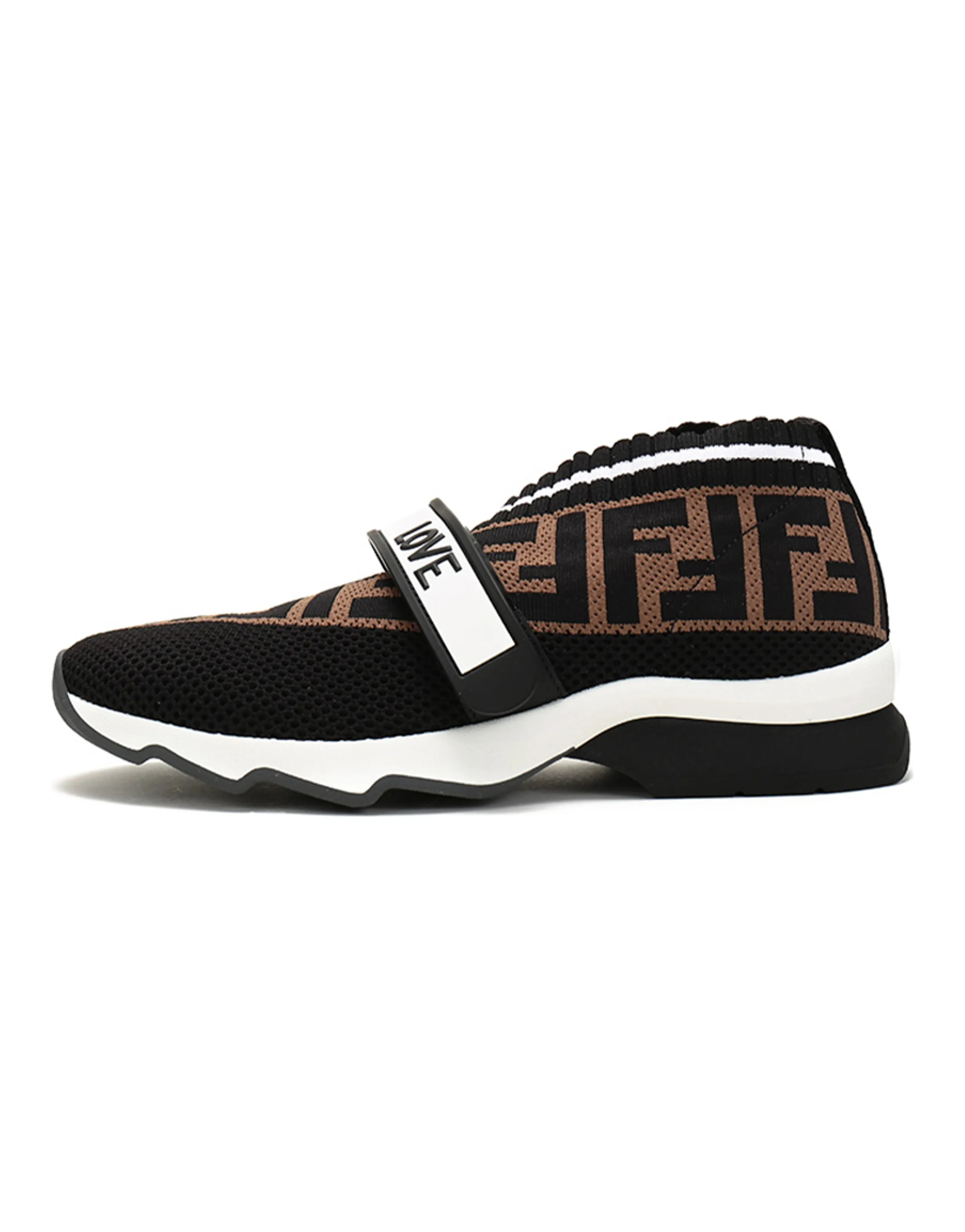 FENDI Women's FF Motif Rockoko Sneaker 'Black Brown'