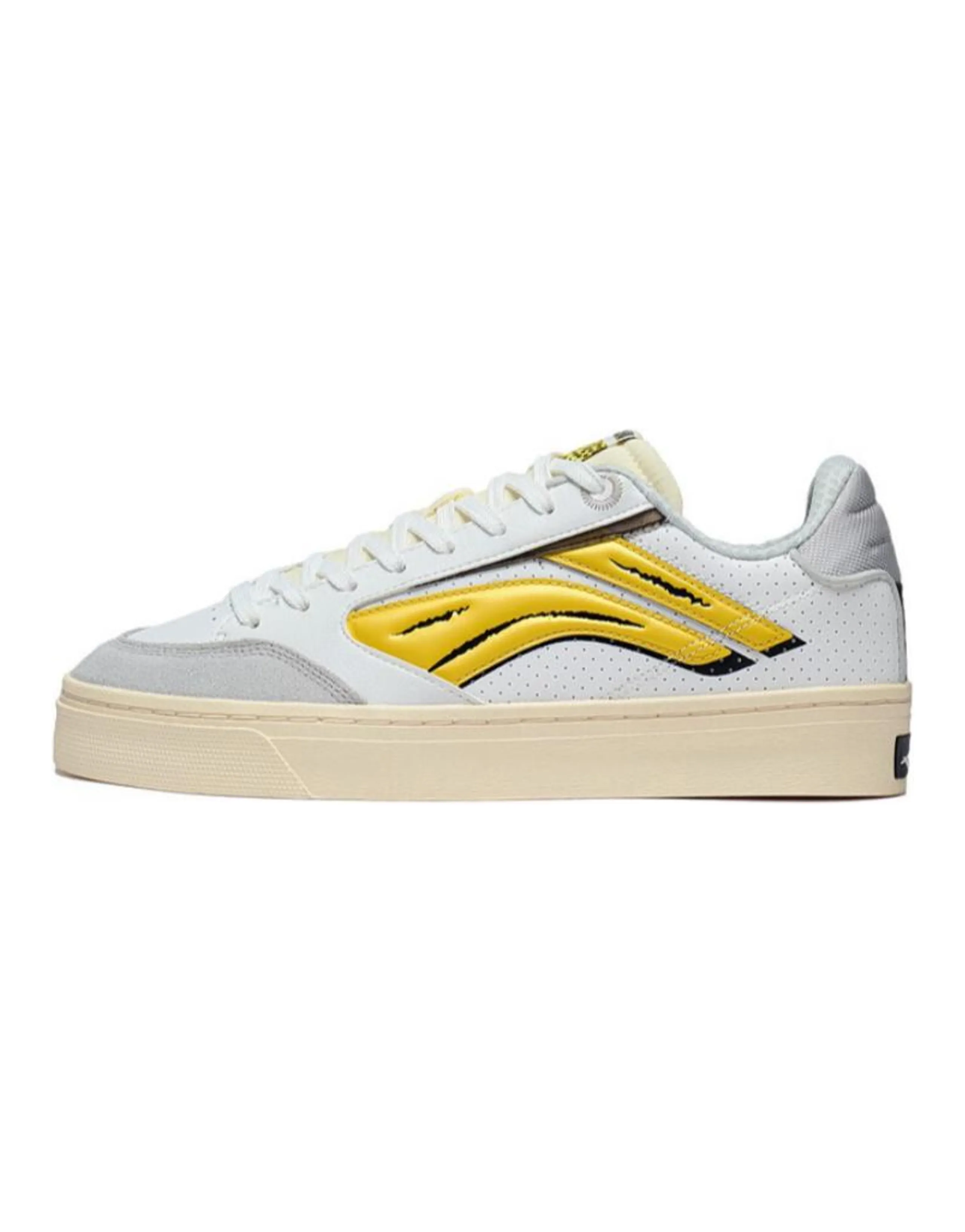 LINING Wave Skateboard Shoes Men Low-Top Champagne White/Radiant Yellow/Light Lime