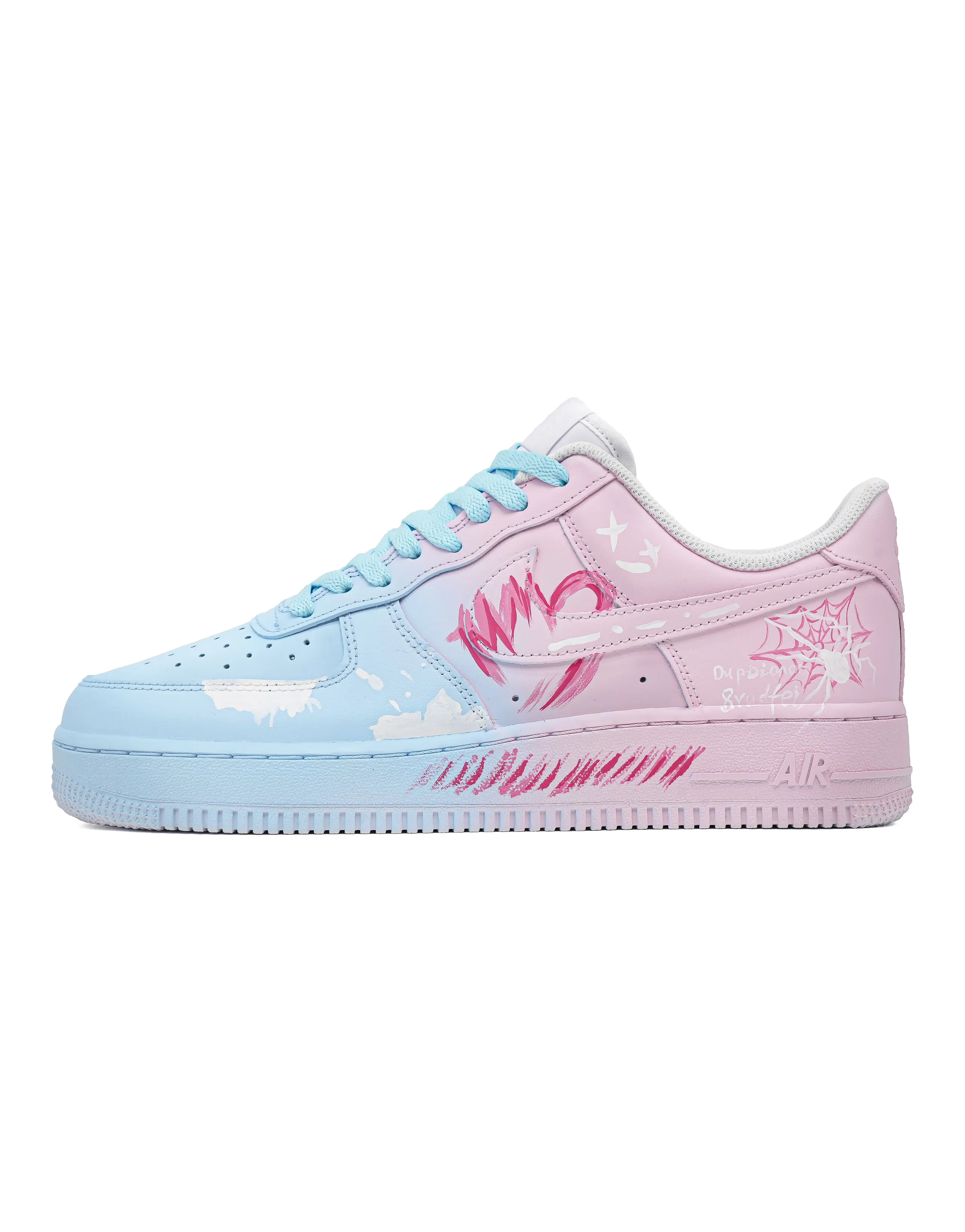 Nike Air Force 1 'Magic Trajectory' Custom Gradient Hand-Painted Versatile Comfortable Lightweight Low-Top Sneakers Unisex Blue Pink