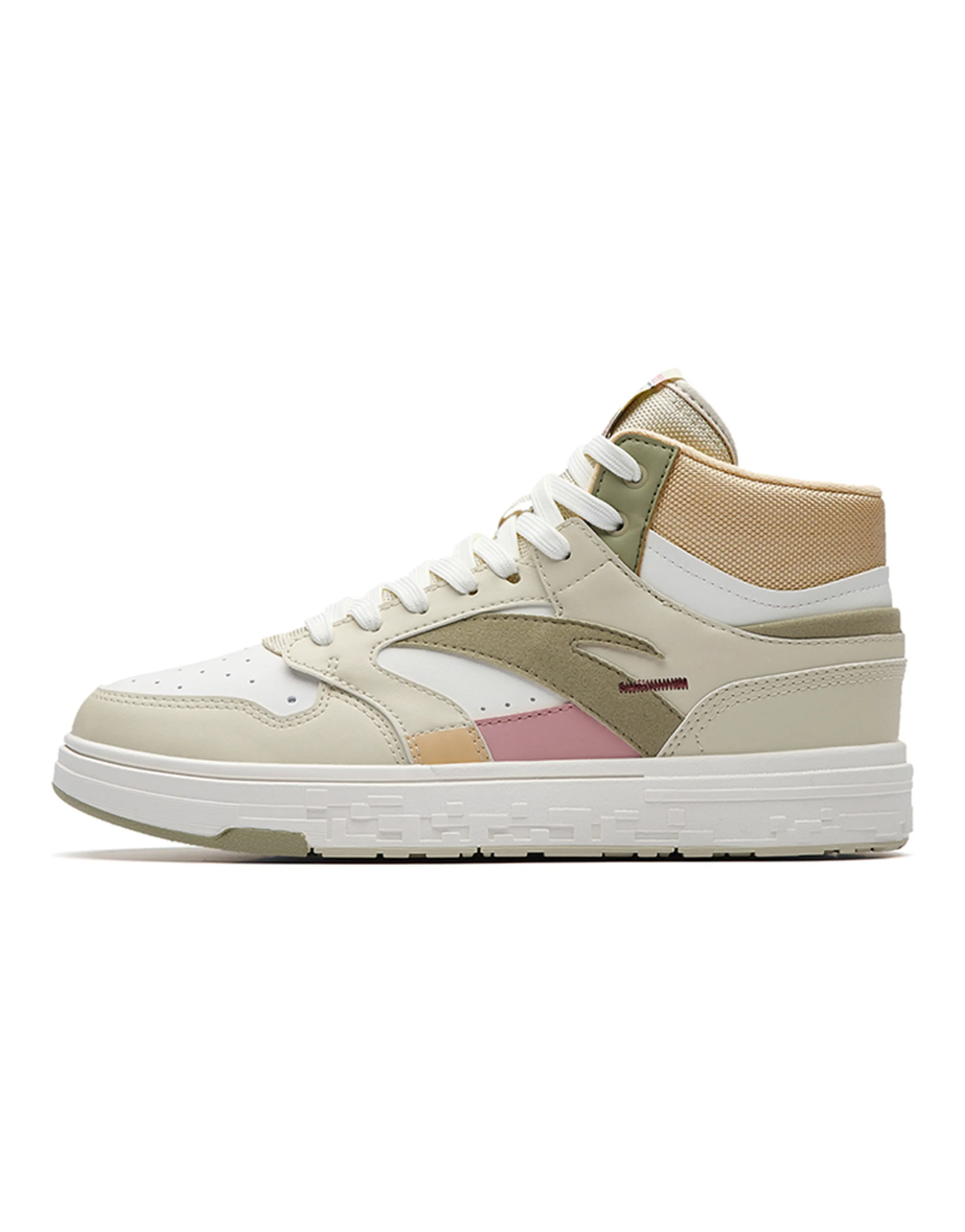 Anta Street Naughty High-Top Skateboard Shoes Women's White Yellow