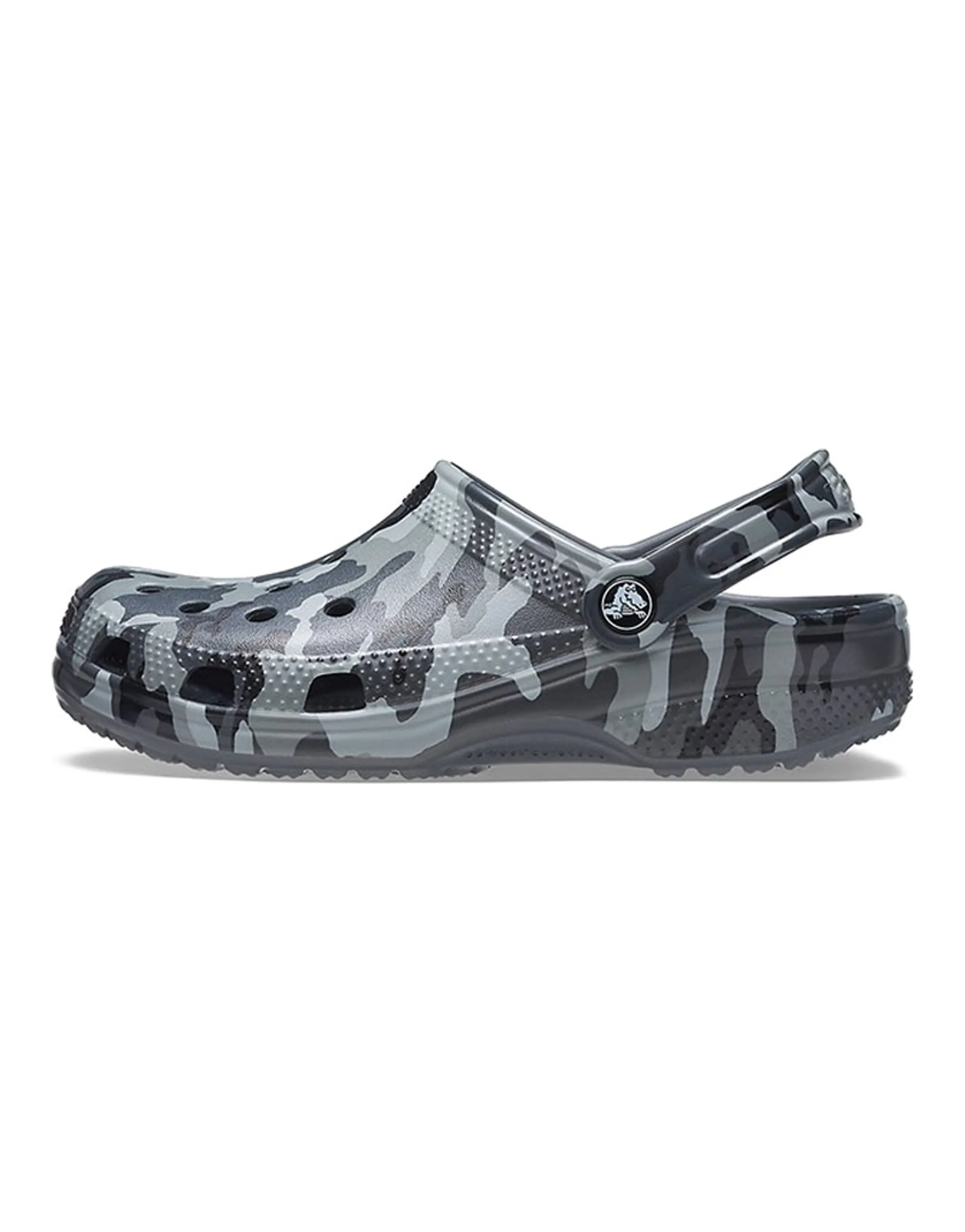 Crocs Beach Sandals Gray Camouflage Unisex
