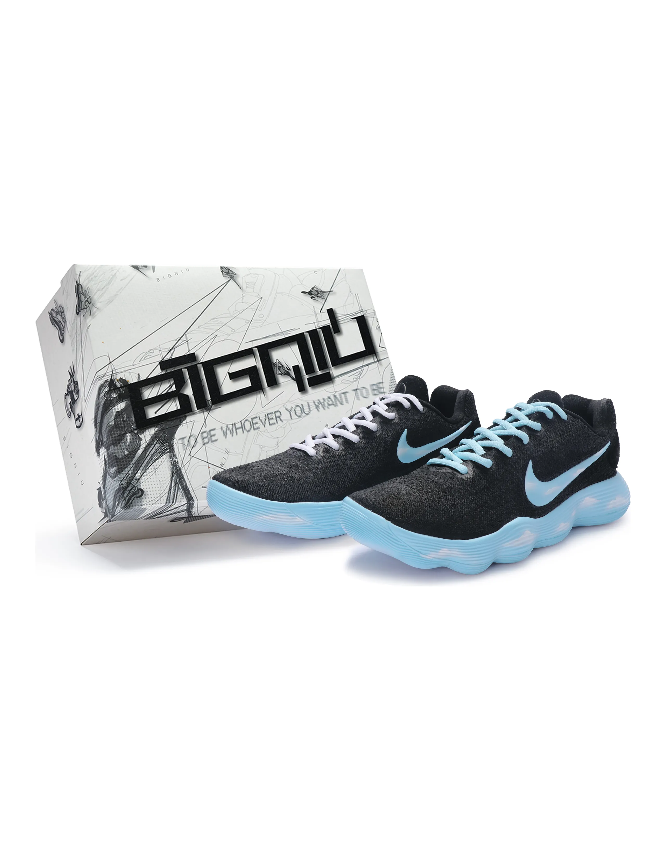 Nike Hyperdunk 2017 Basketball Shoes Men Low-Top Blue