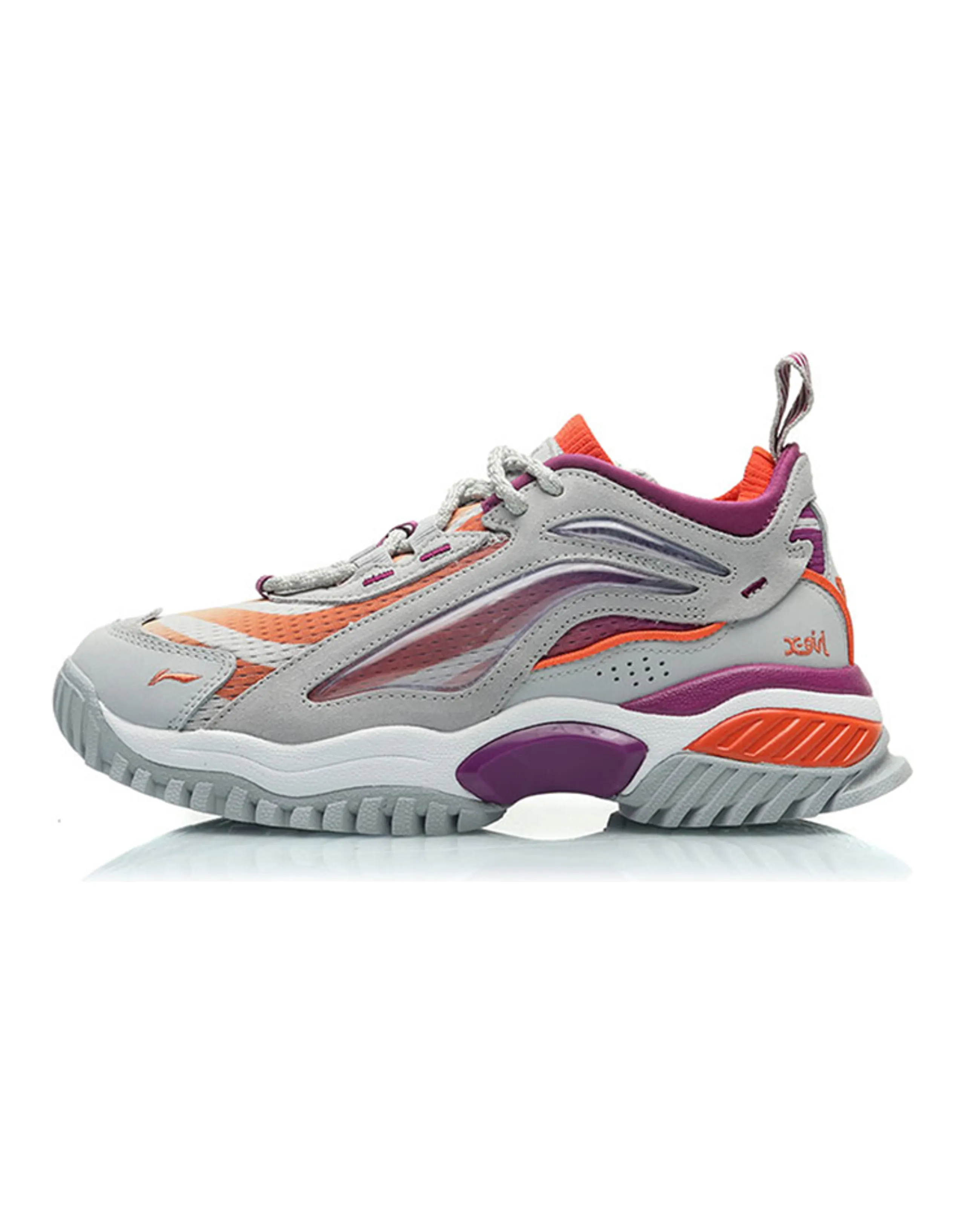 LiNing Aurora Skywalk BAD FIVE XGIRL Low-Top Sports Casual Shoes Women's Microcrystalline Gray
