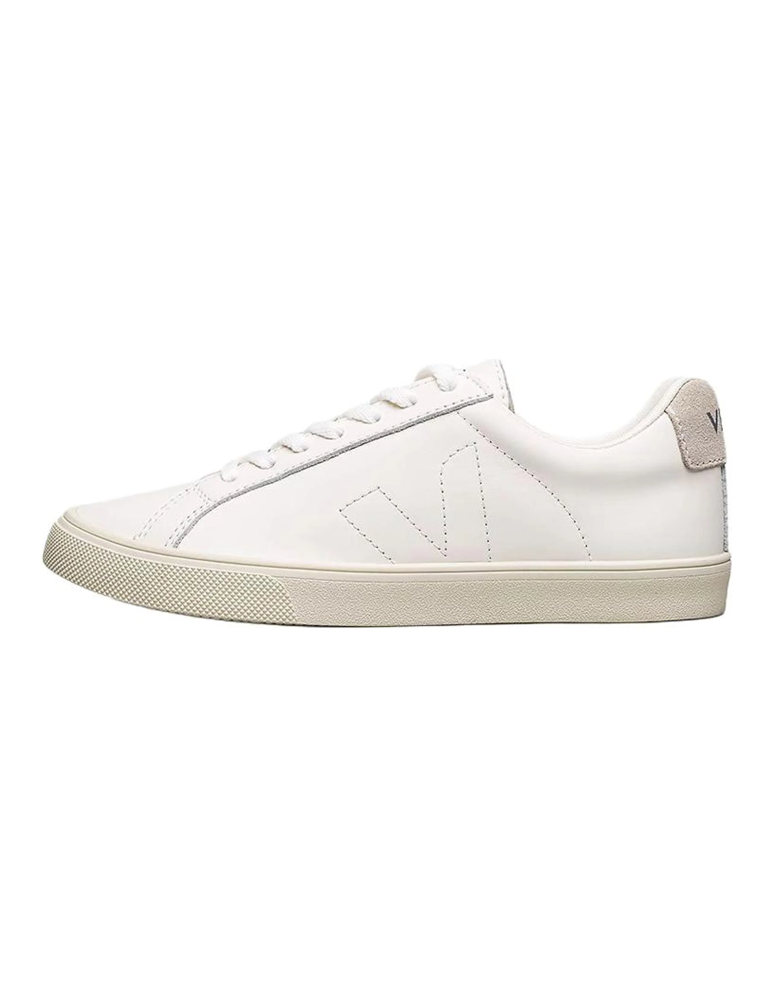 VEJA Esplar Full Grain Leather Round Toe Flat Low-Top Skate Shoes Unisex White
