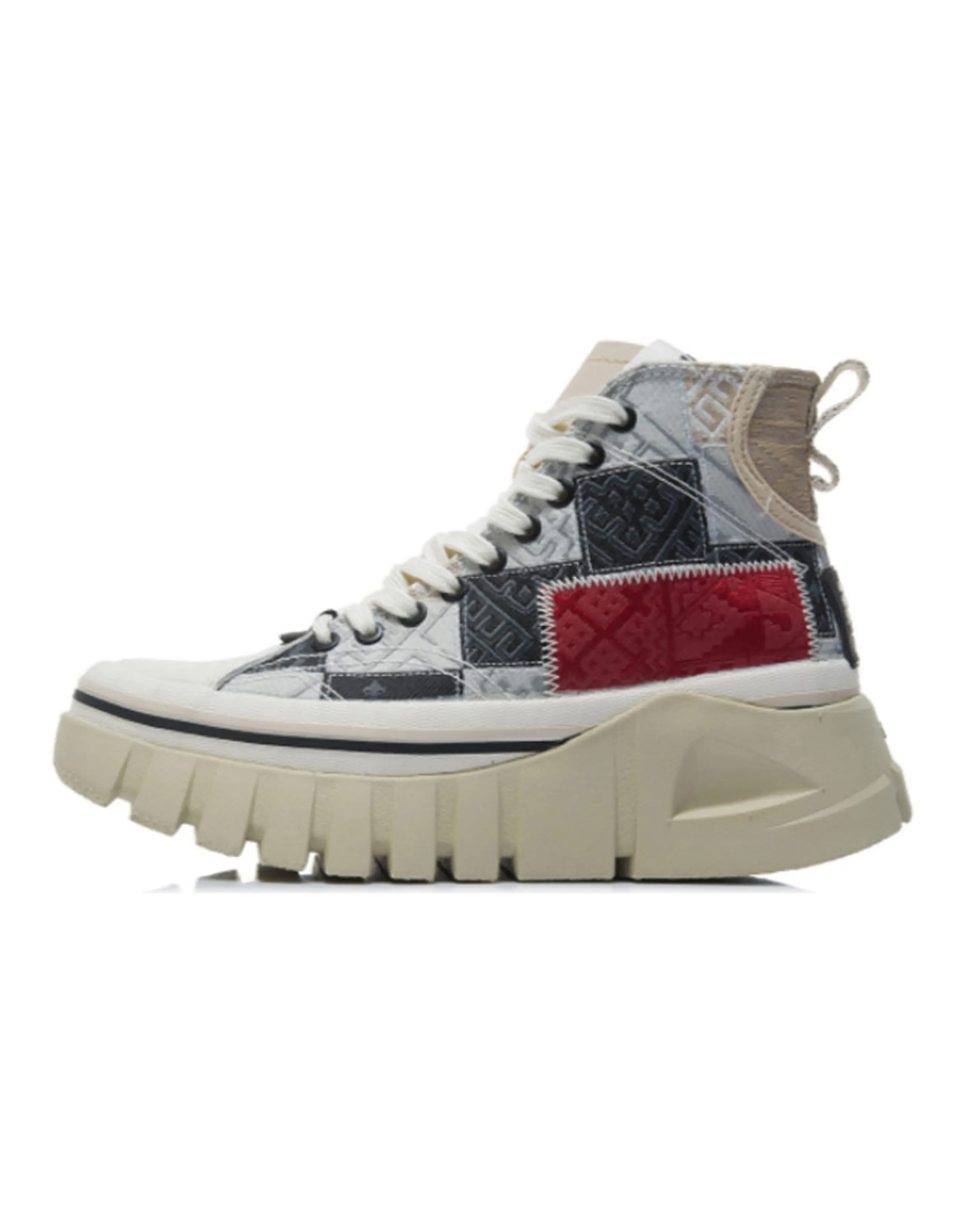 LiNing Wave High-Top Skateboard Shoes Women's Black Gray