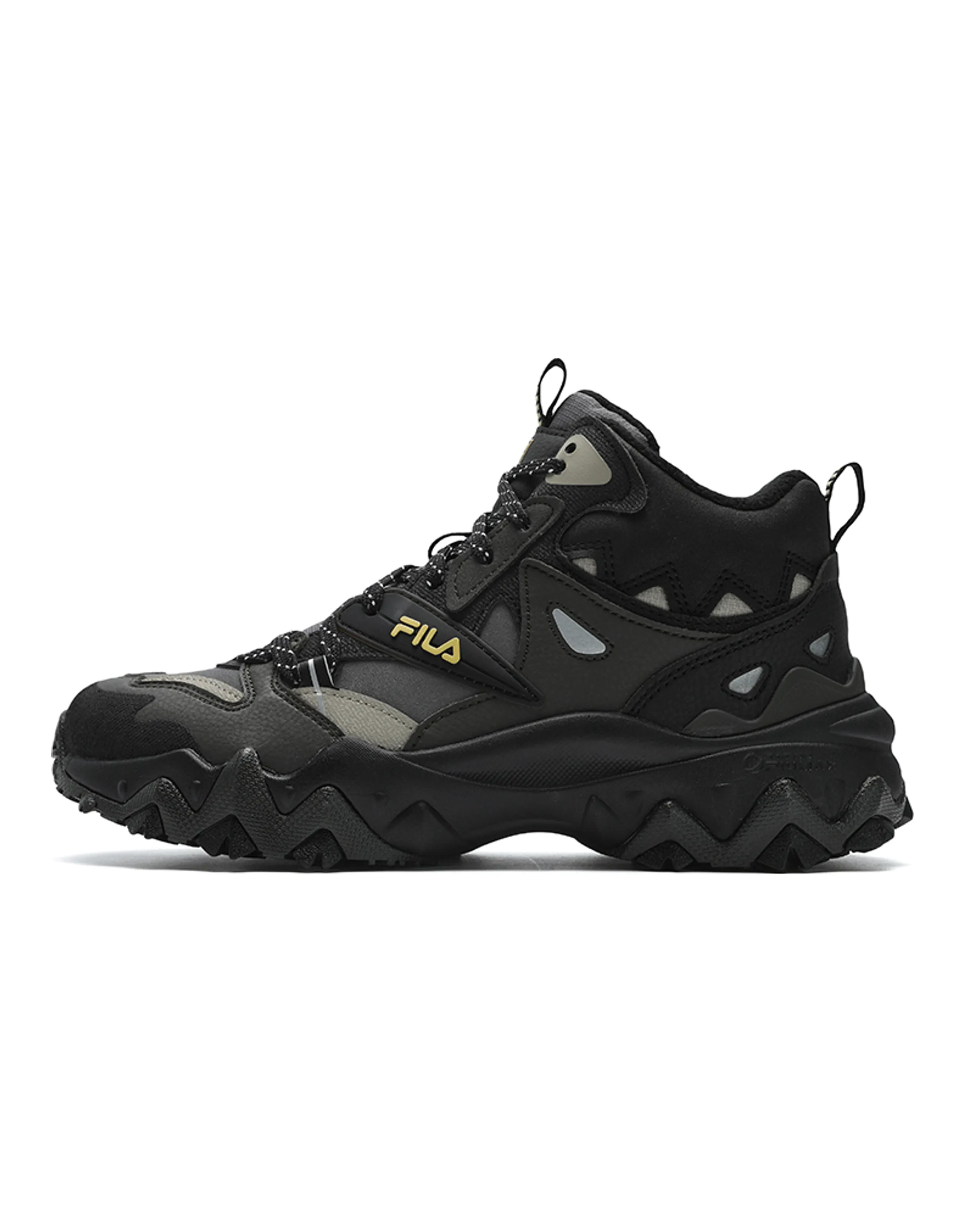 FILA Oakmont 2 MID WE Comfortable Versatile Fleece Mid-Top Casual Shoes Women's Black/Dark Green Black