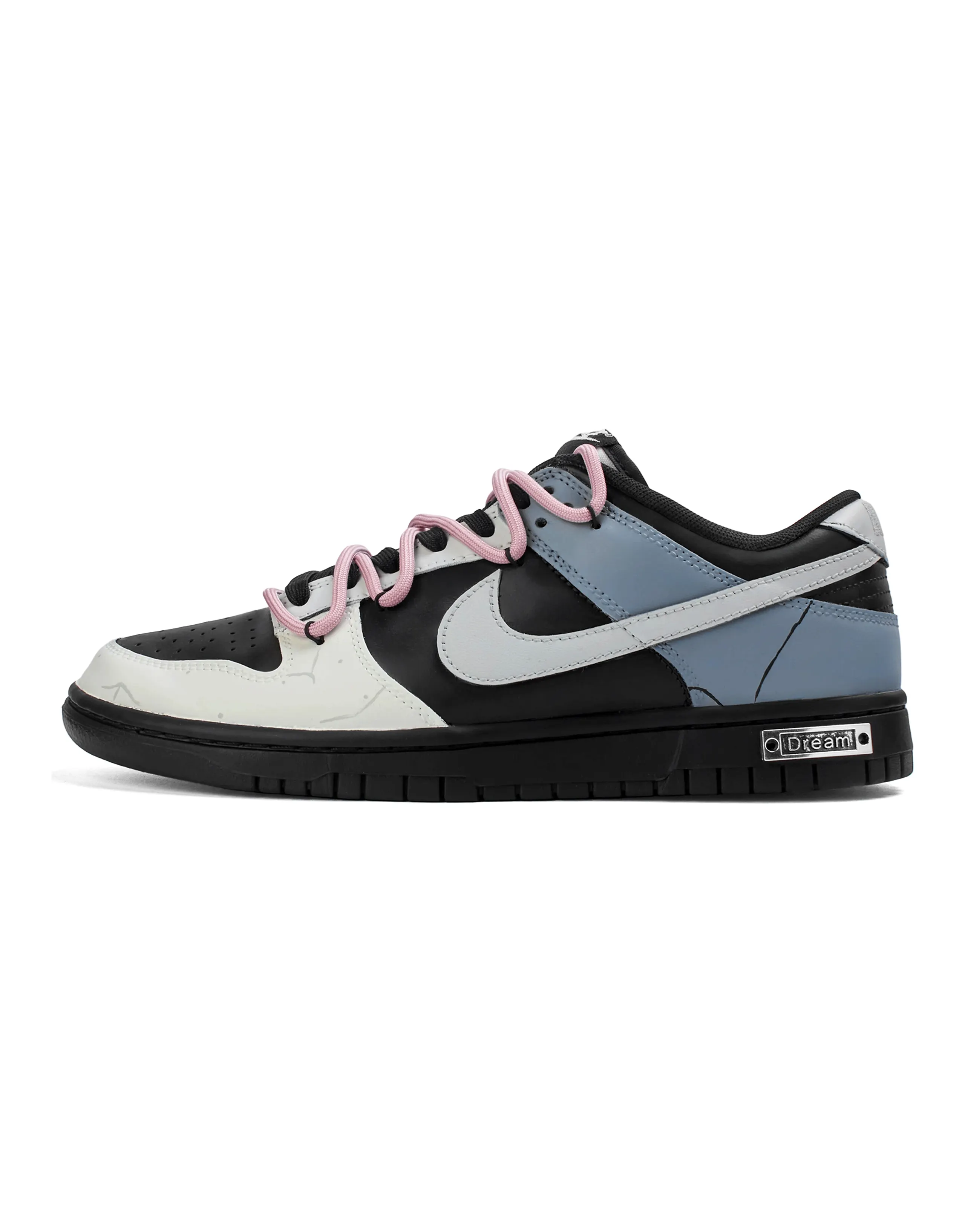 Custom Sneakers Nike Dunk Synthetic Leather 'Begonia Cage' Small Flower Classic Simple Retro Low-Top Skate Shoes Unisex Black