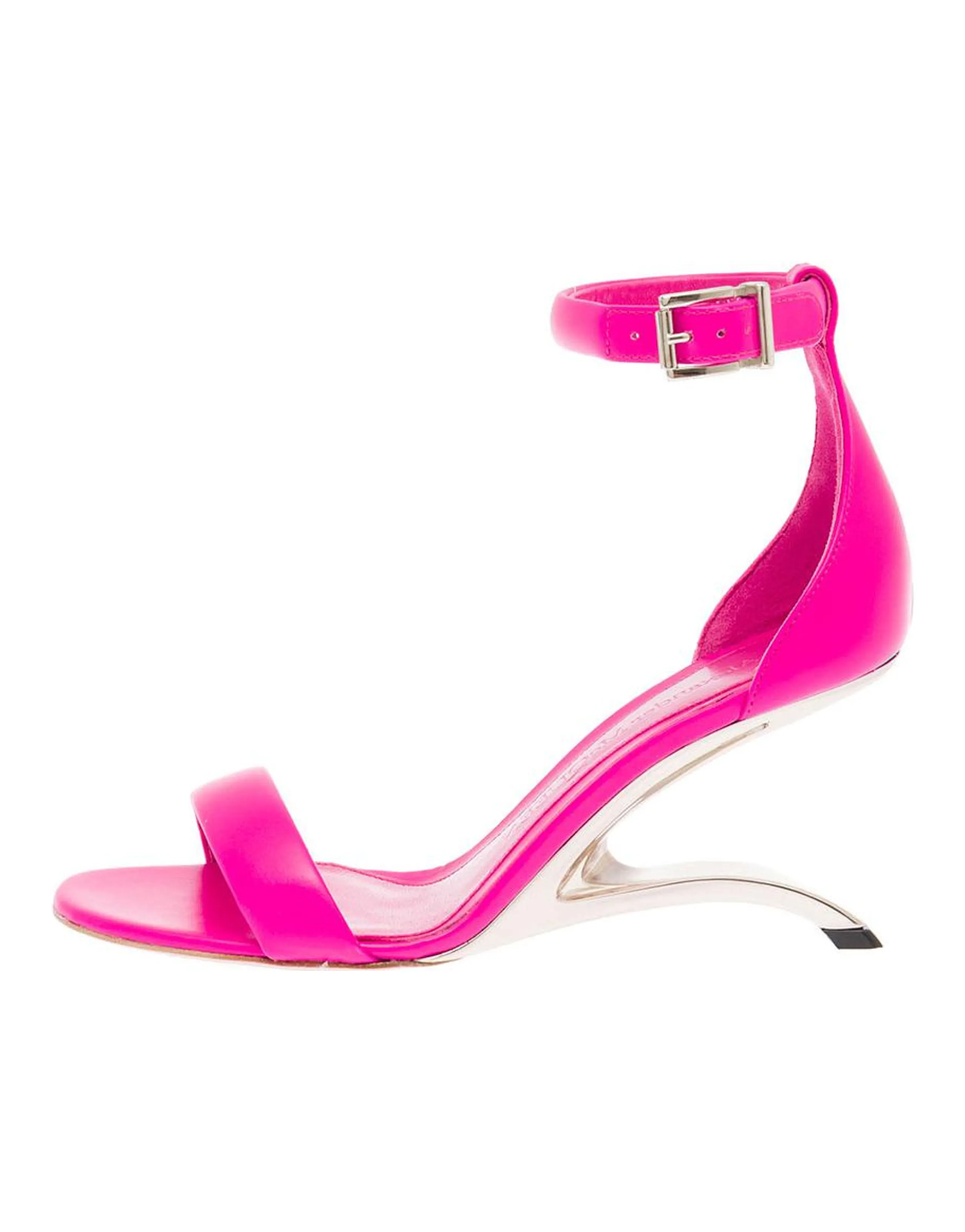 Alexander McQueen Arc Bobby Pink Leather Thong Sandals Women's Pink