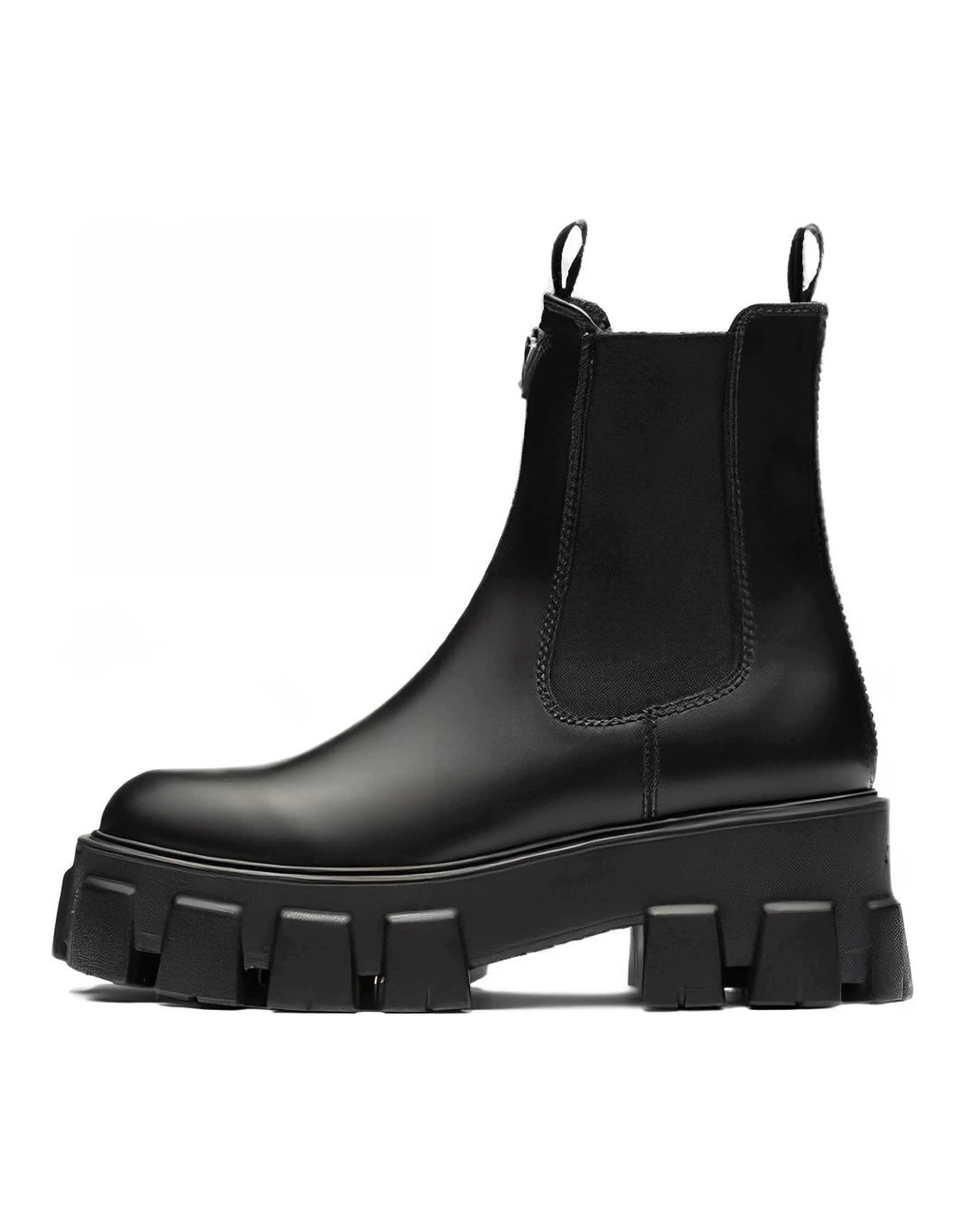 PRADA Moonlith Brushed Leather Ankle Boots