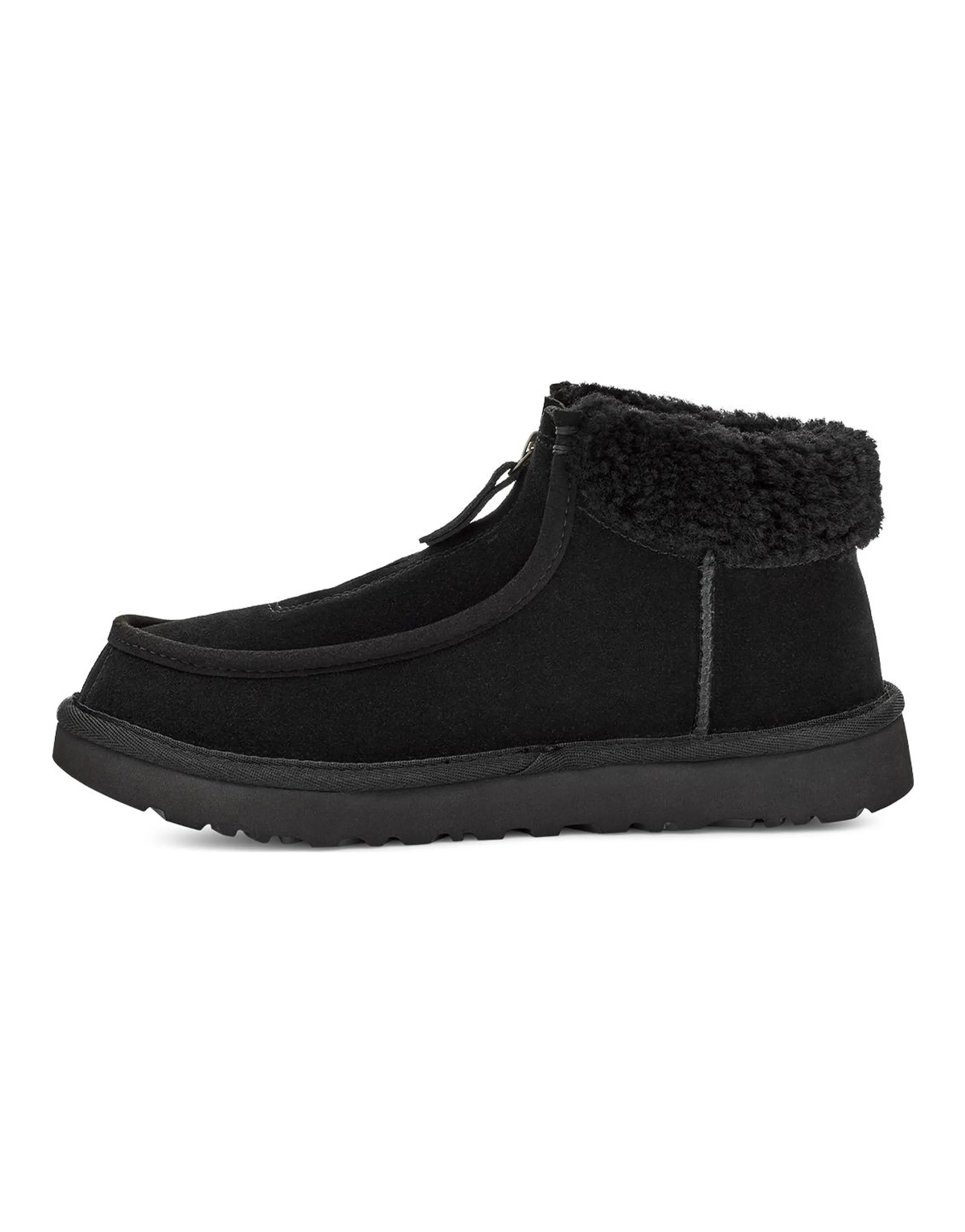 UGG Funkarra Suede Fur Collar Zip 'Black' Women's