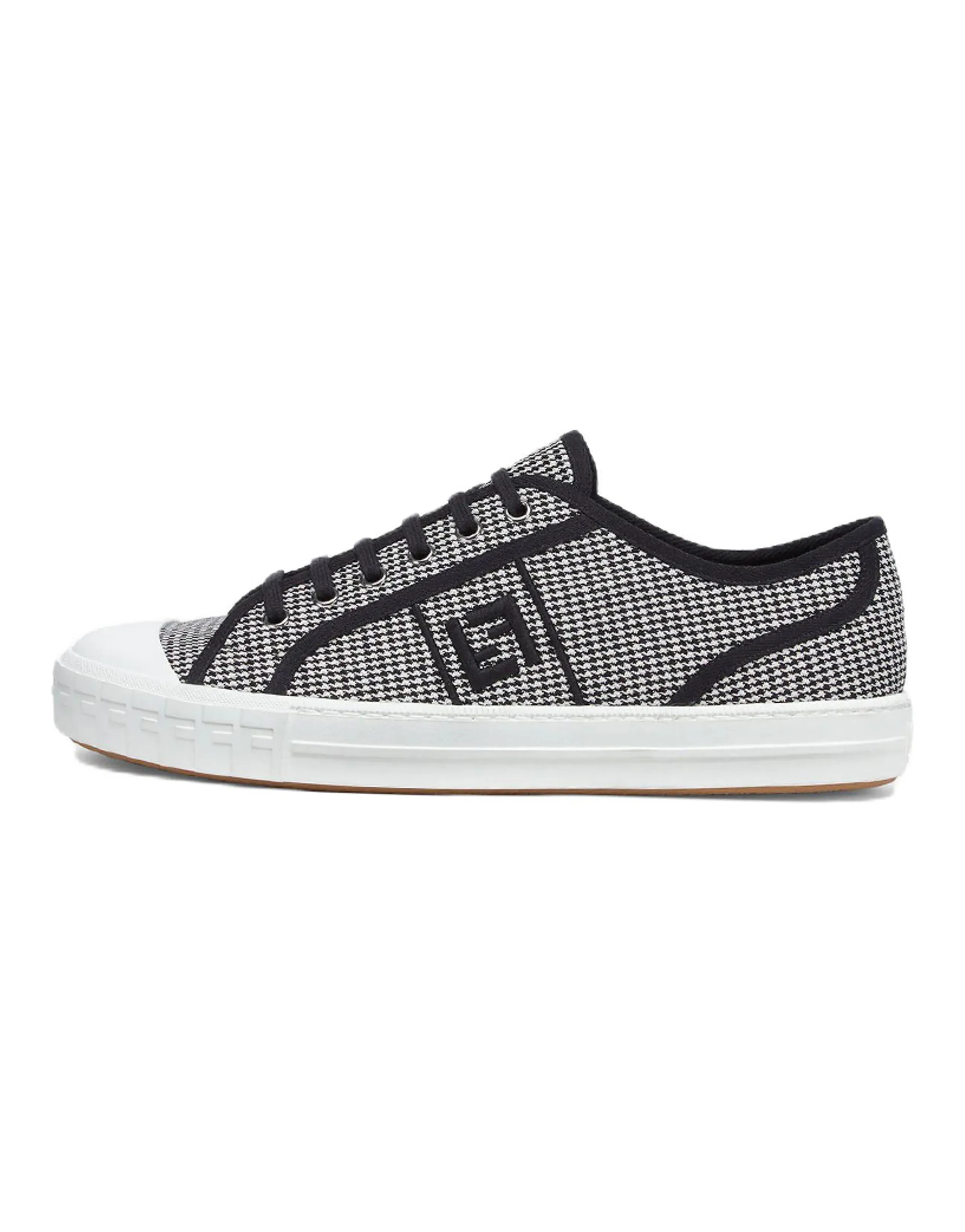 FENDI Domino Low-Top Stylish Skateboarding Shoes Men's Black White