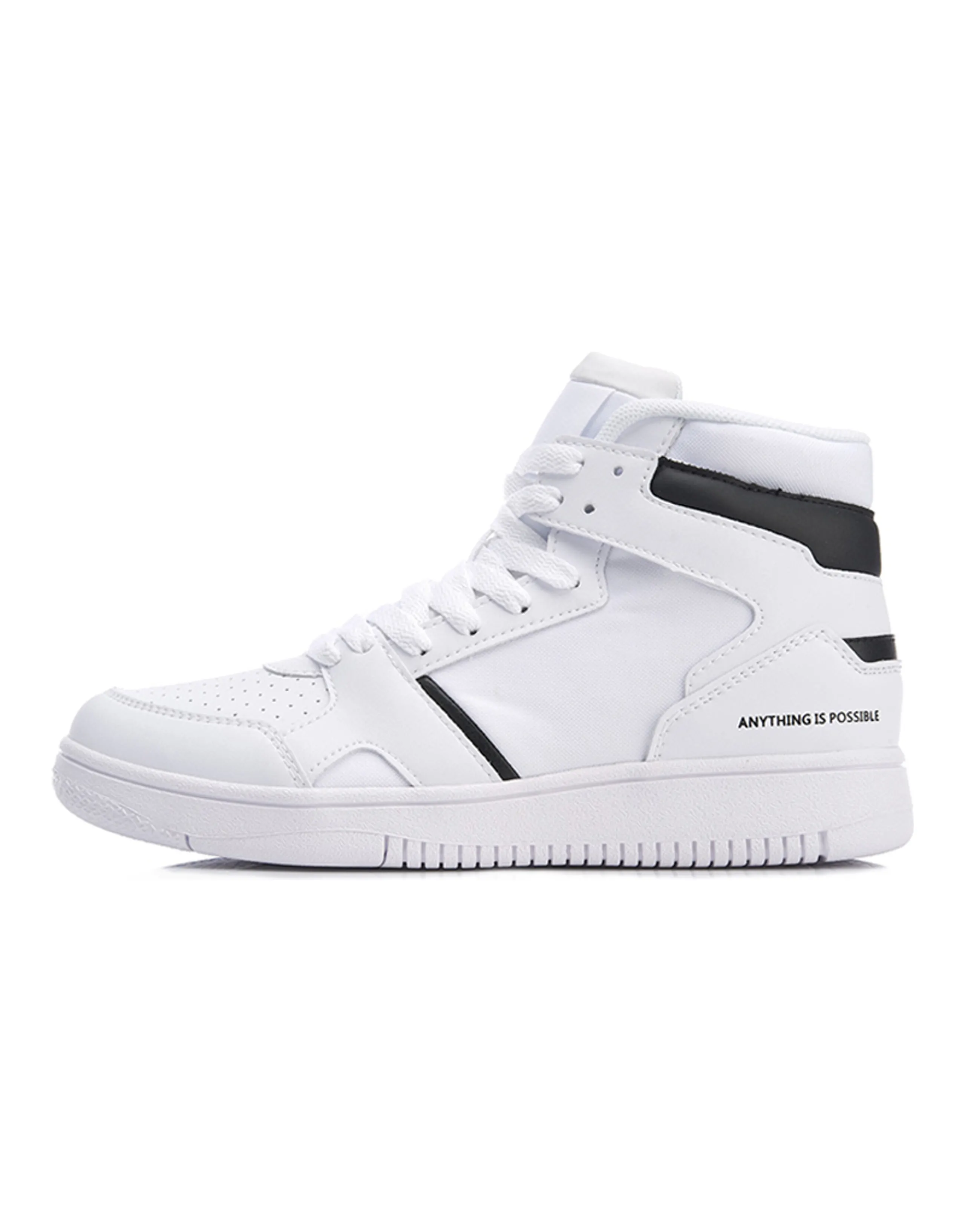 LINING Skateboard Shoes Women's High-Top White Black