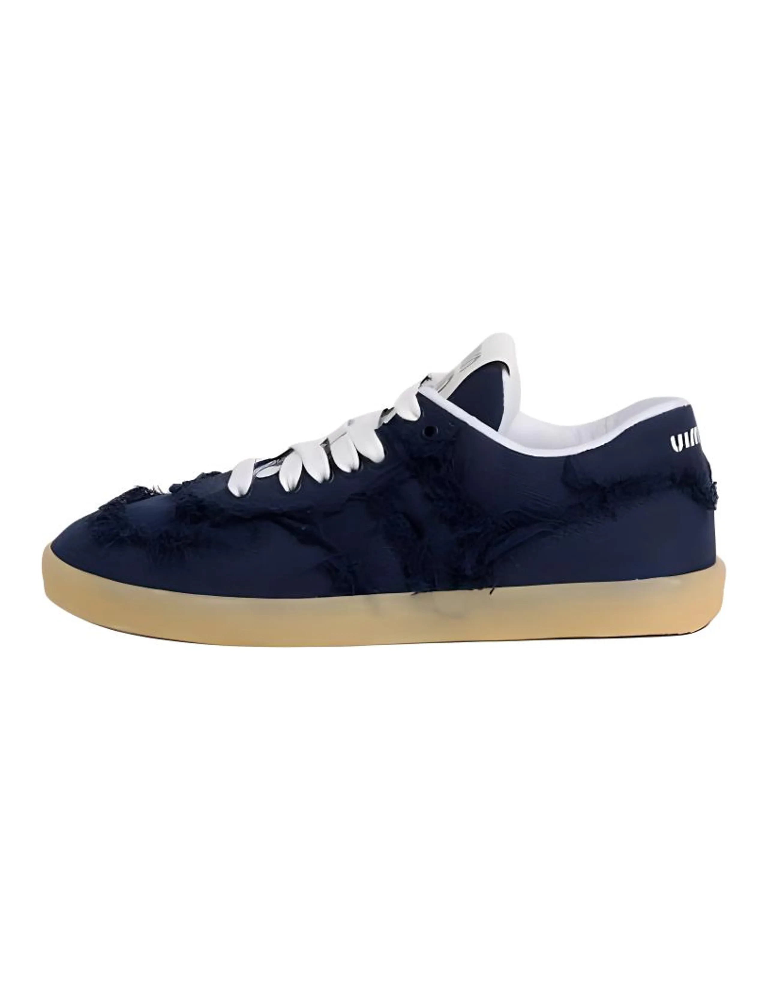 MIU MIU Round Toe Lace-Up Low-Top Sneakers Women's Blue