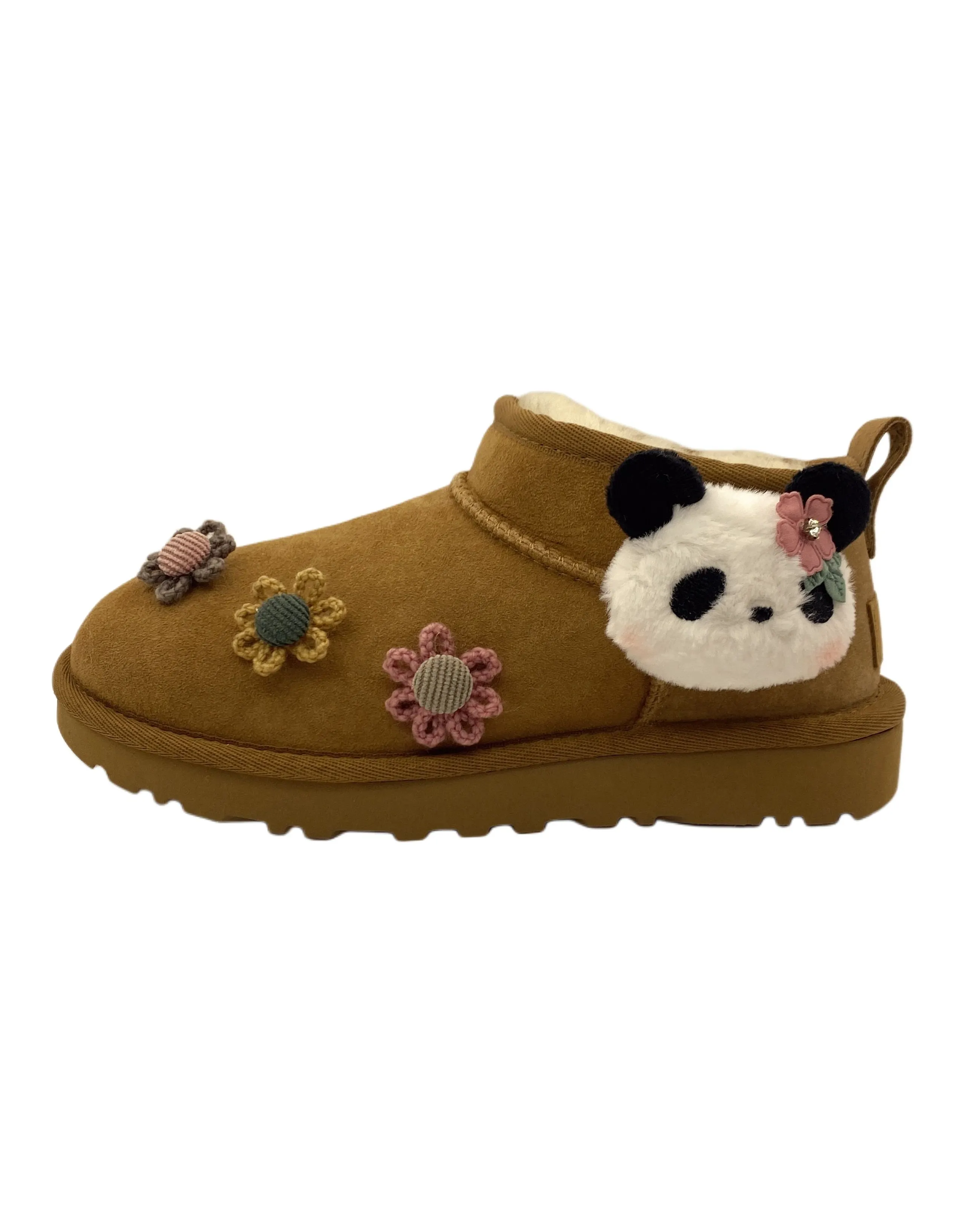 UGG CLASSIC ULTRA MINI Shy Panda Warm Slip-Resistant Ankle-Length Snow Boots Women's Chestnut Brown
