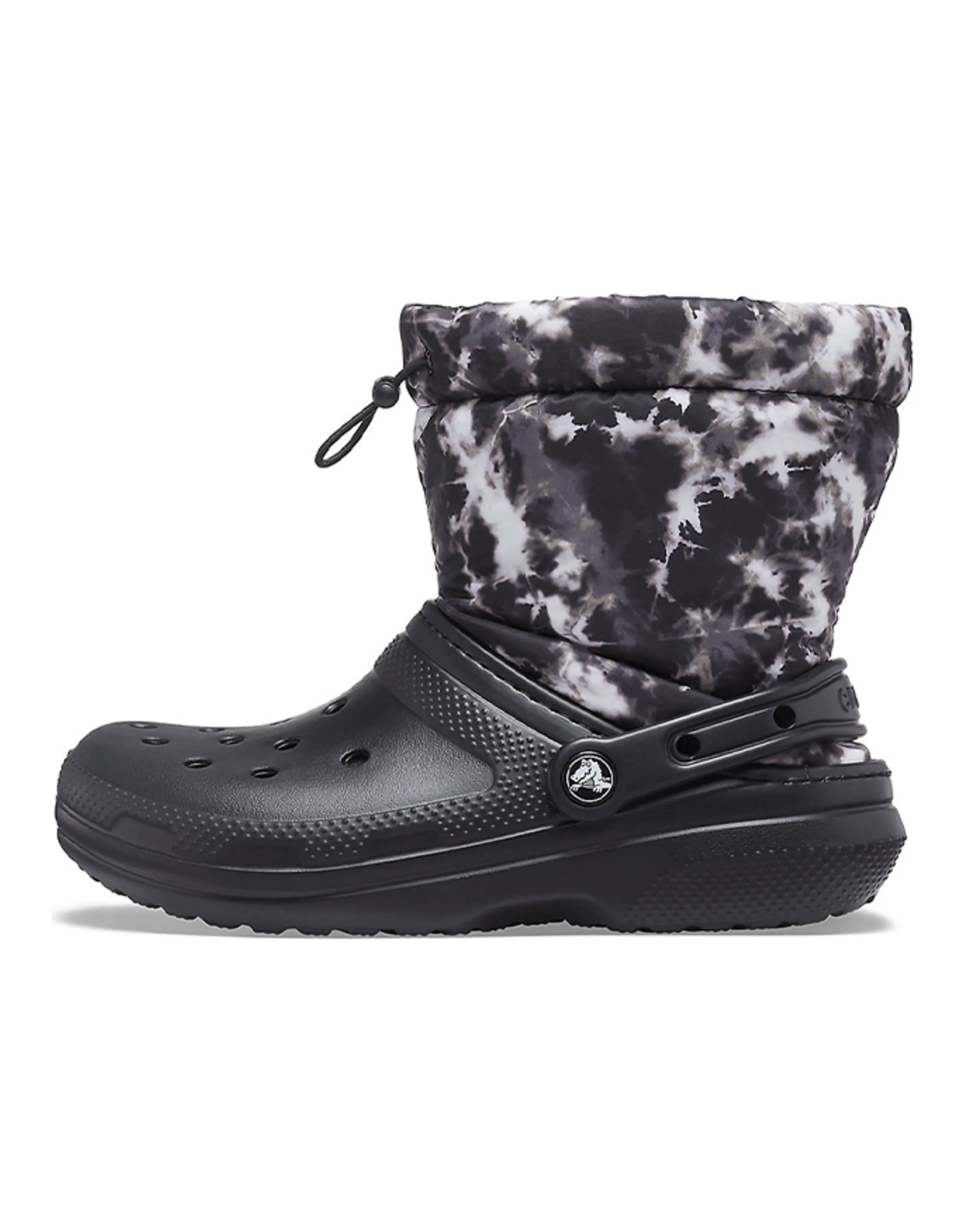 Crocs Classic Lined Neo Puff Tie Dye Boots 'Black White'