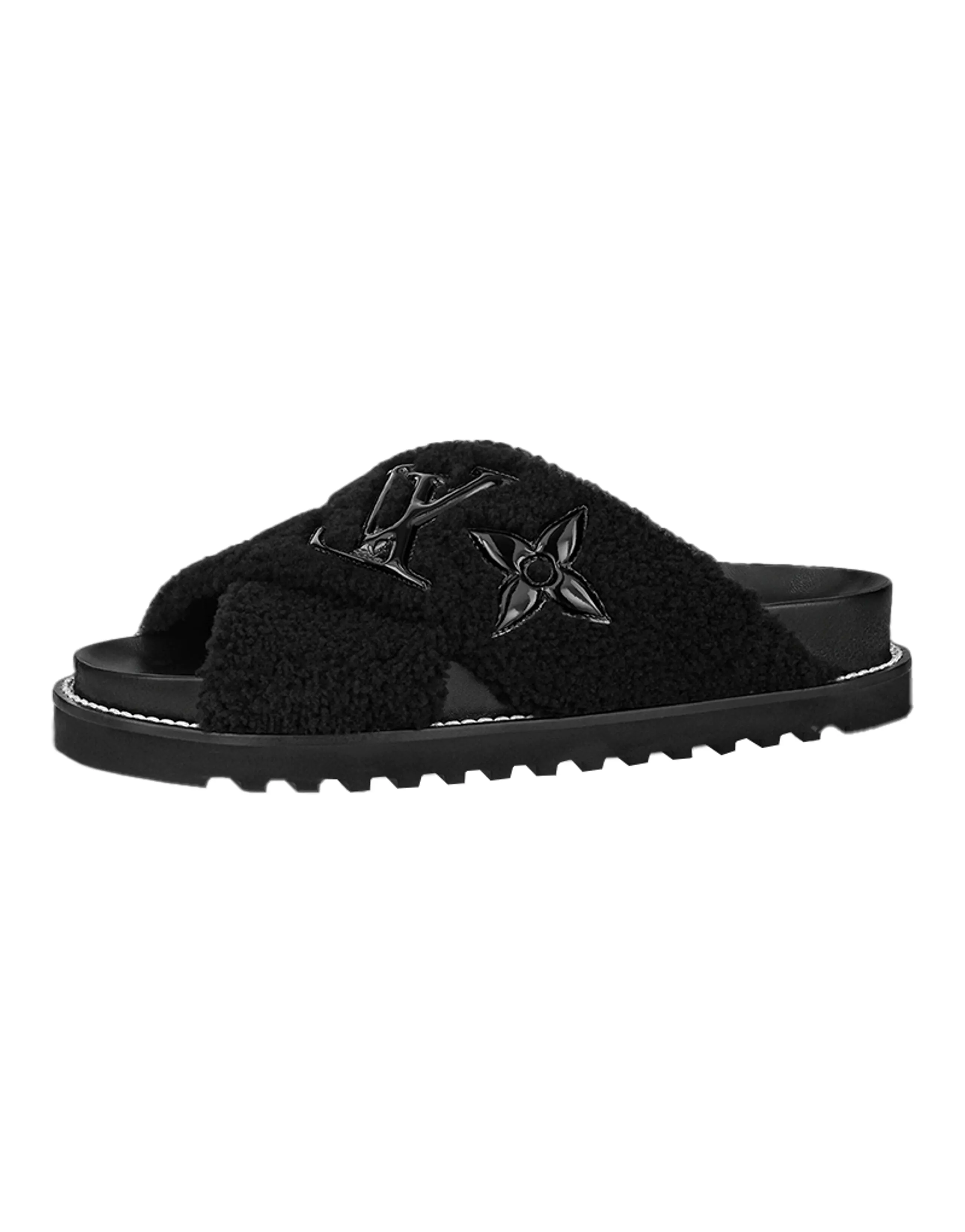 LOUIS VUITTON Paseo Comfort Odor Resistant Slide Slippers Women's Black