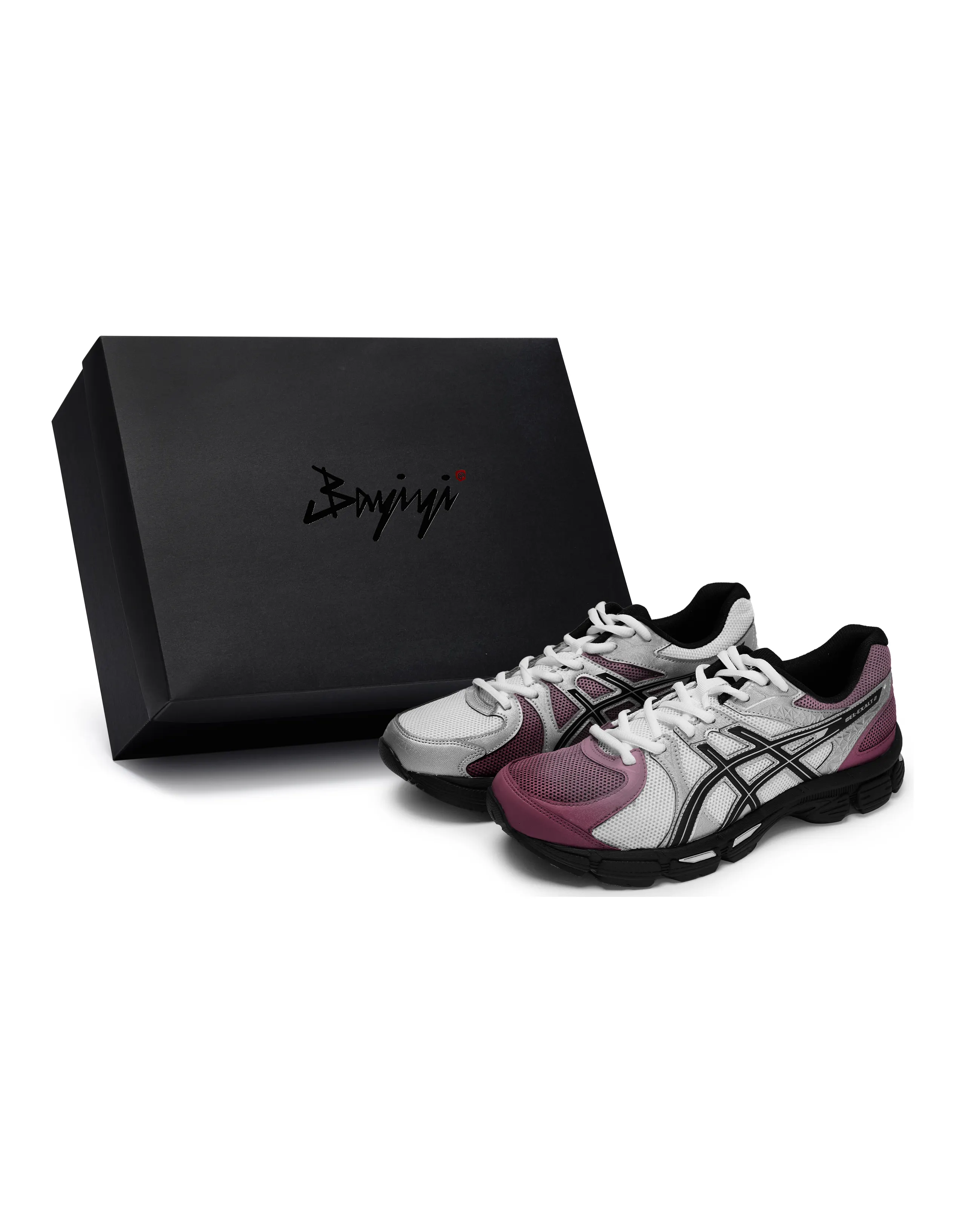 Asics Gel-Exalt 2 Abrasion-Resistant Slip-Resistant Low-Top Running Shoes Men's Black Silver Berry Red