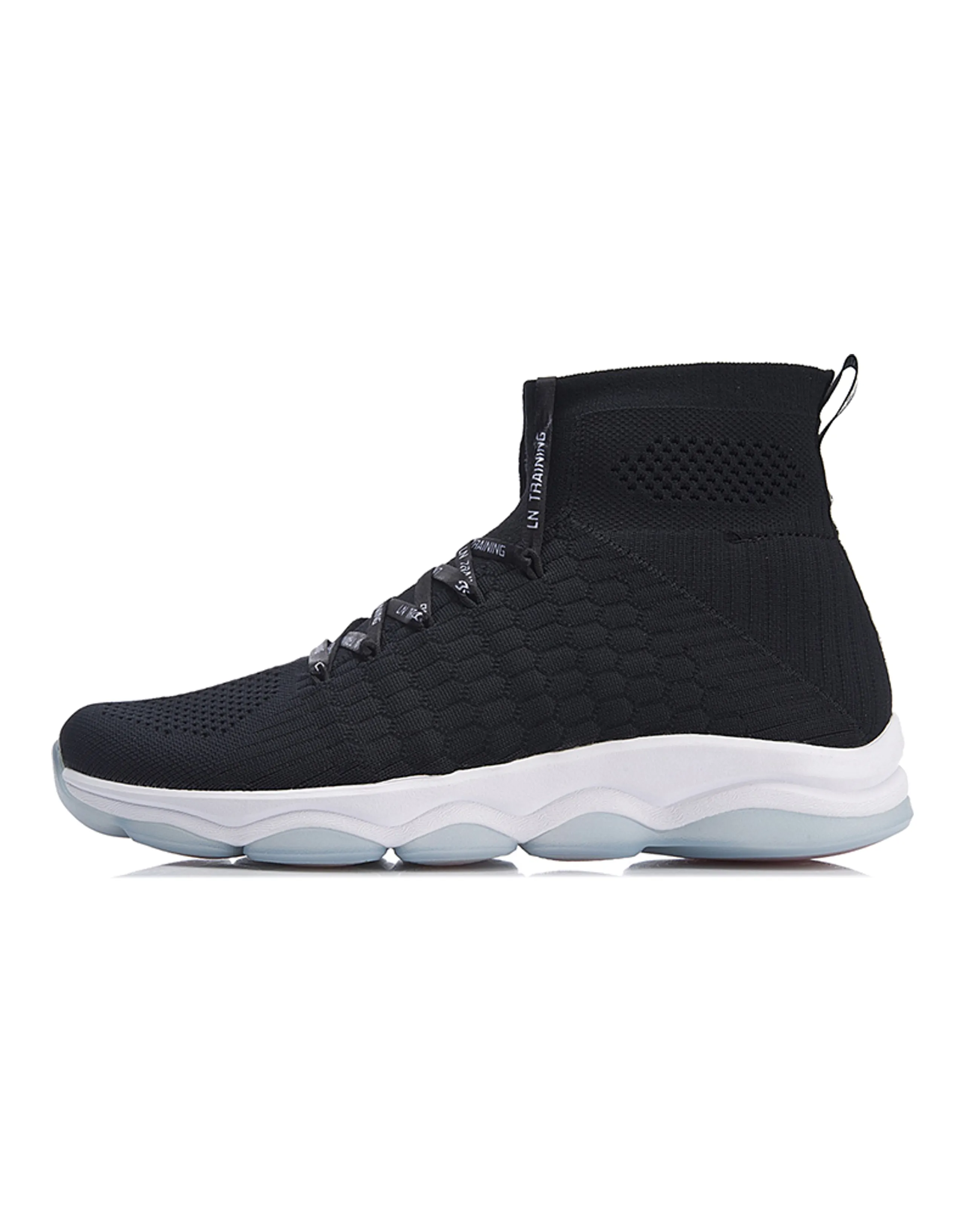 LiNing Wujie Cushioned Slip-Resistant High-Top Casual Shoes Women's Black White