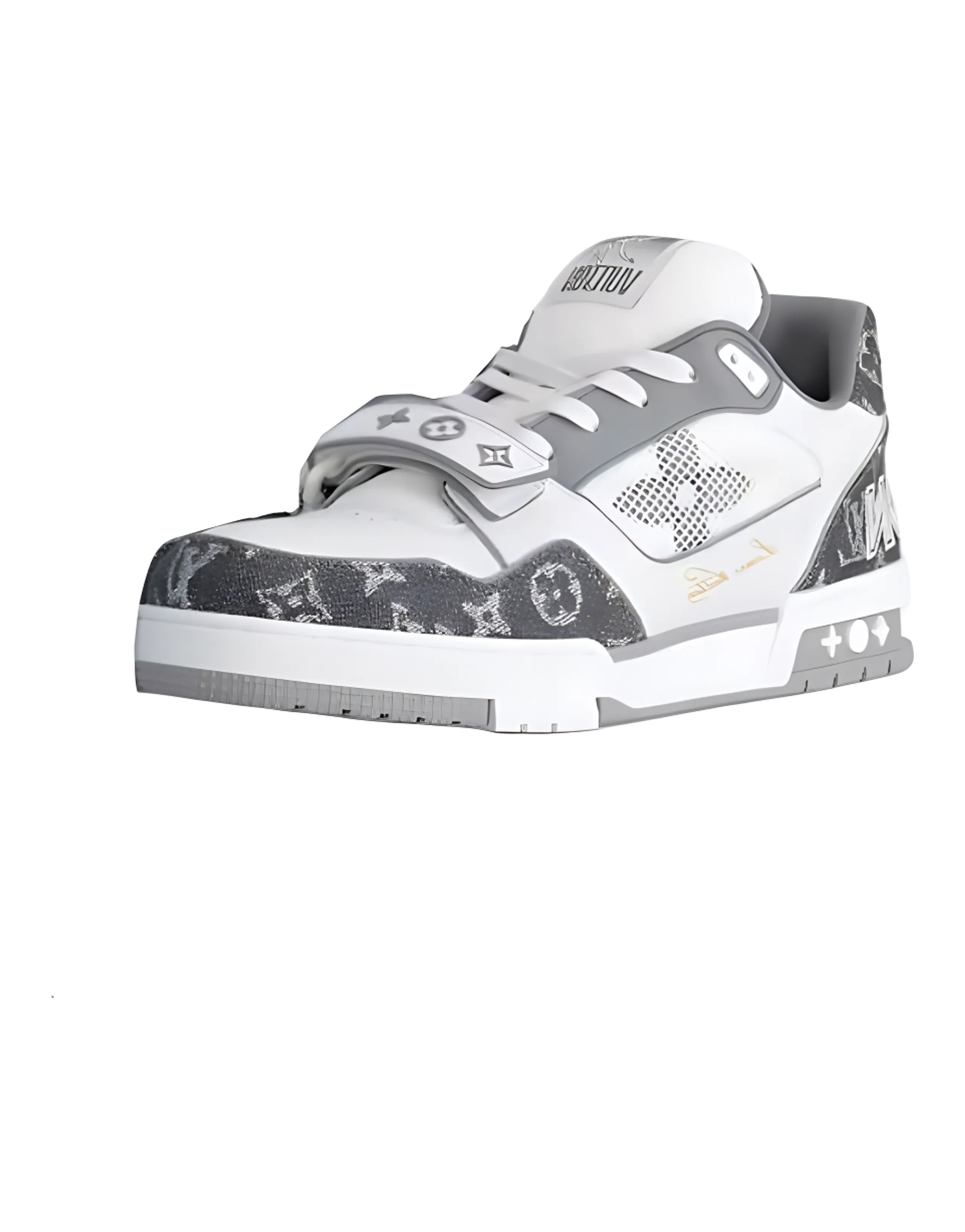 LOUIS VUITTON Trainer Skateboard Shoes Men Low-Top White Black