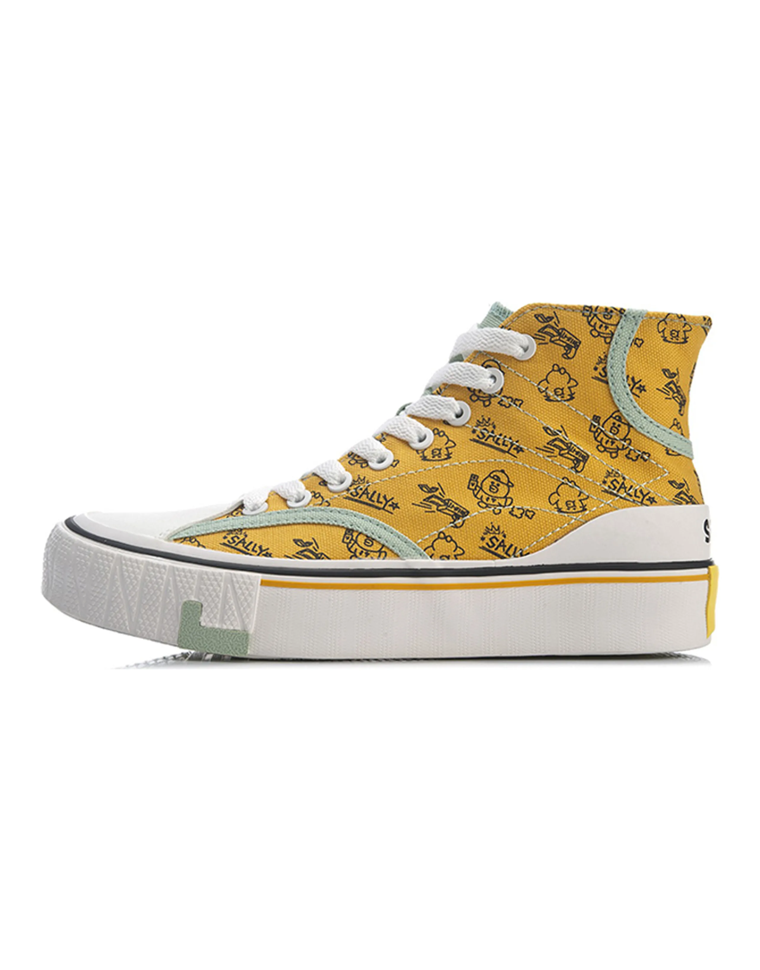 LINE FRIENDS x LiNing Wear-Resistant Coverage High-Top Canvas Shoes Women's Yellow
