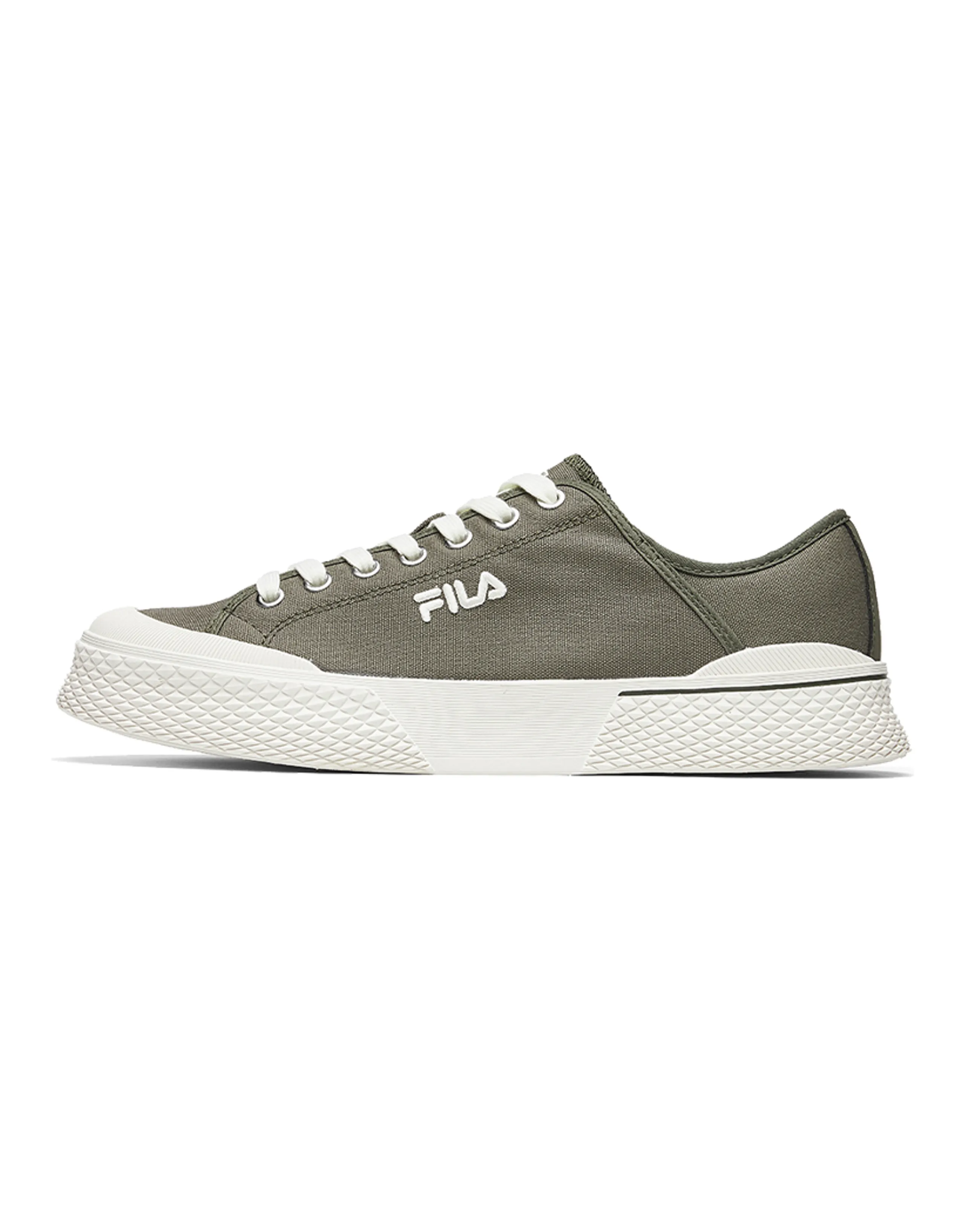 FILA Casual Wear-Resistant Lightweight Low-Top Skate Shoes Men's Gray Olive