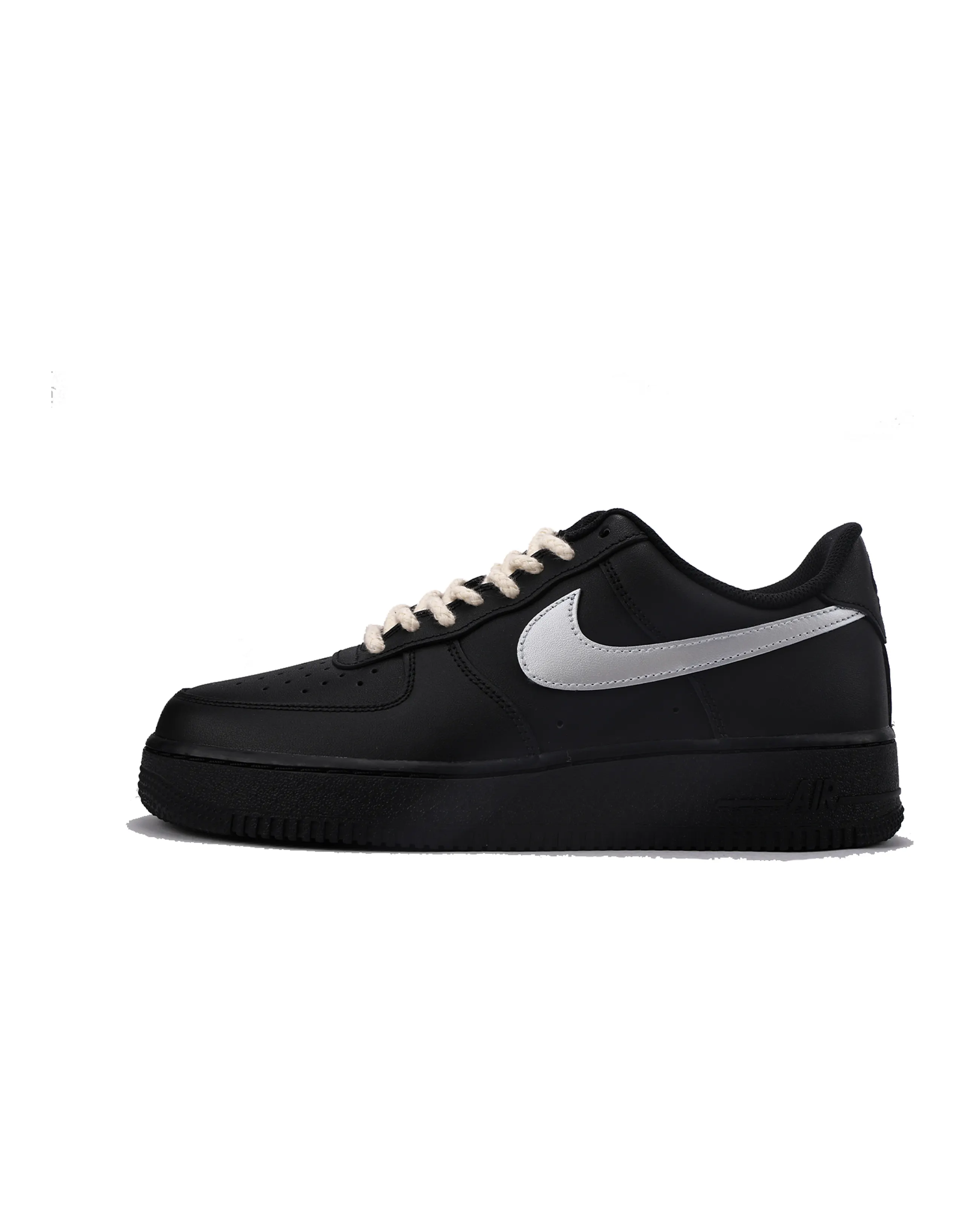 Nike Air Force 1 Skateboard Shoes Unisex Low-Top Silver Black