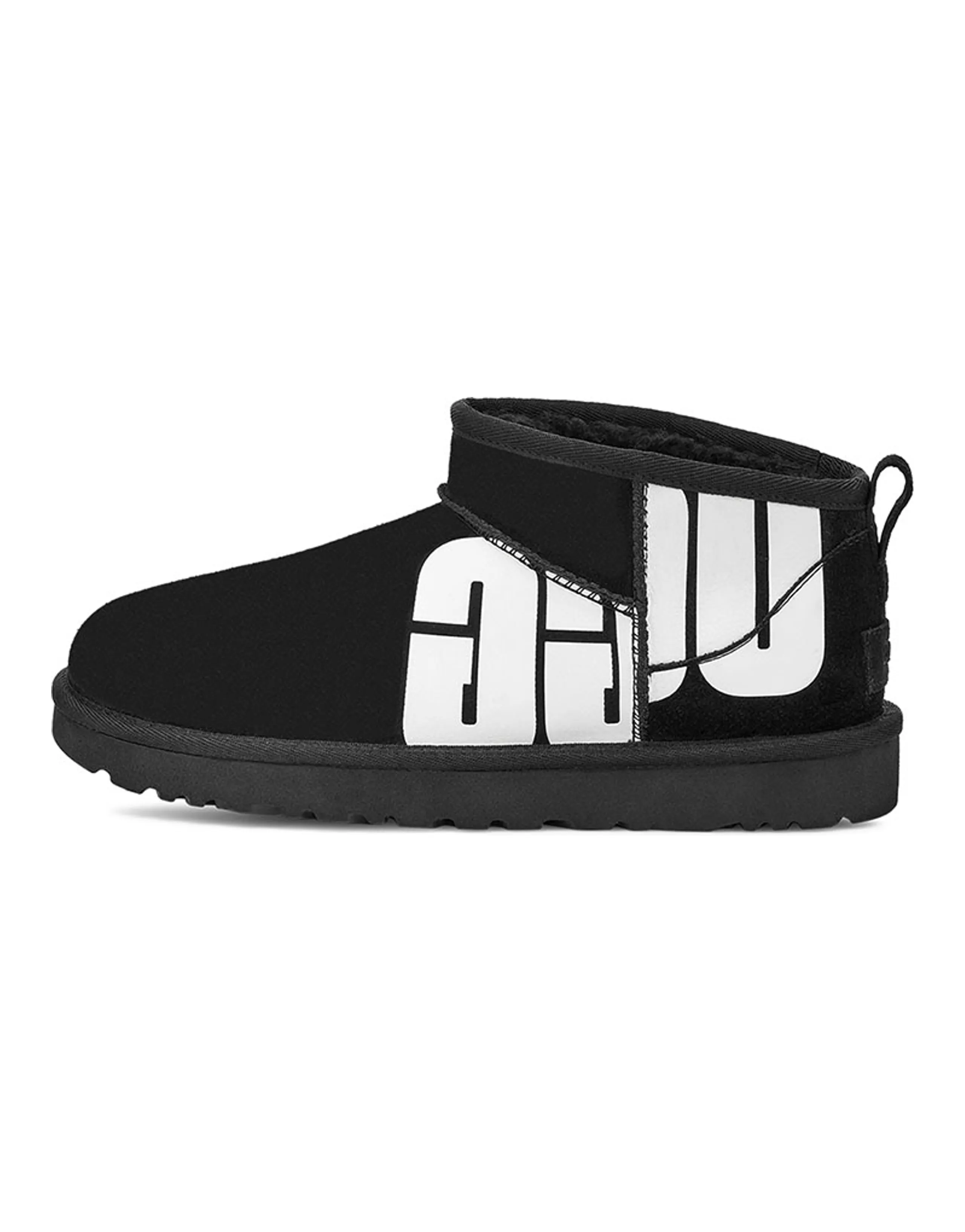 UGG Classic Ultra Mini Broken Logo 'Black White' Women's