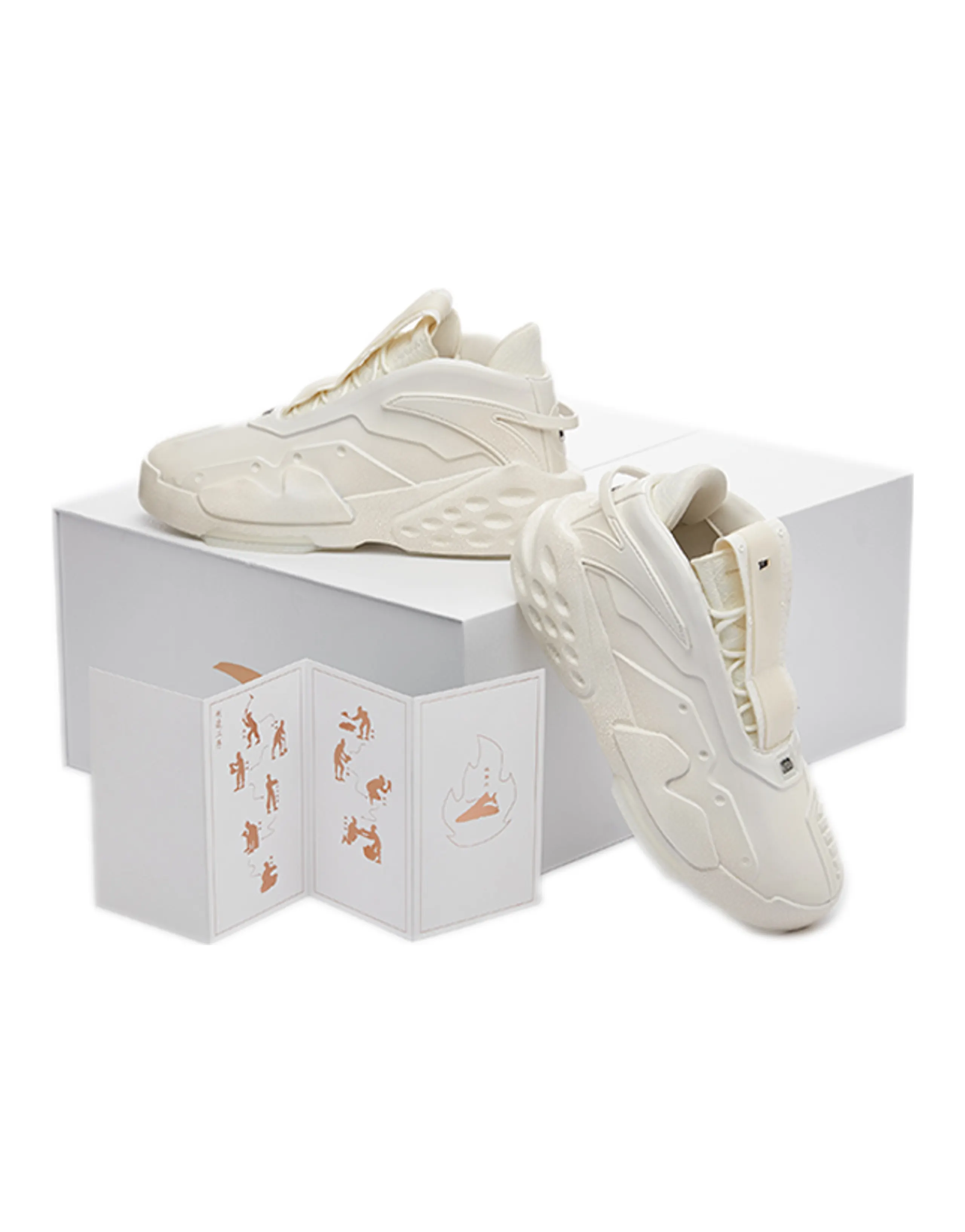 Anta Bastard Anti Slip Wear Resistant High Top Skateboard Shoes Women's White