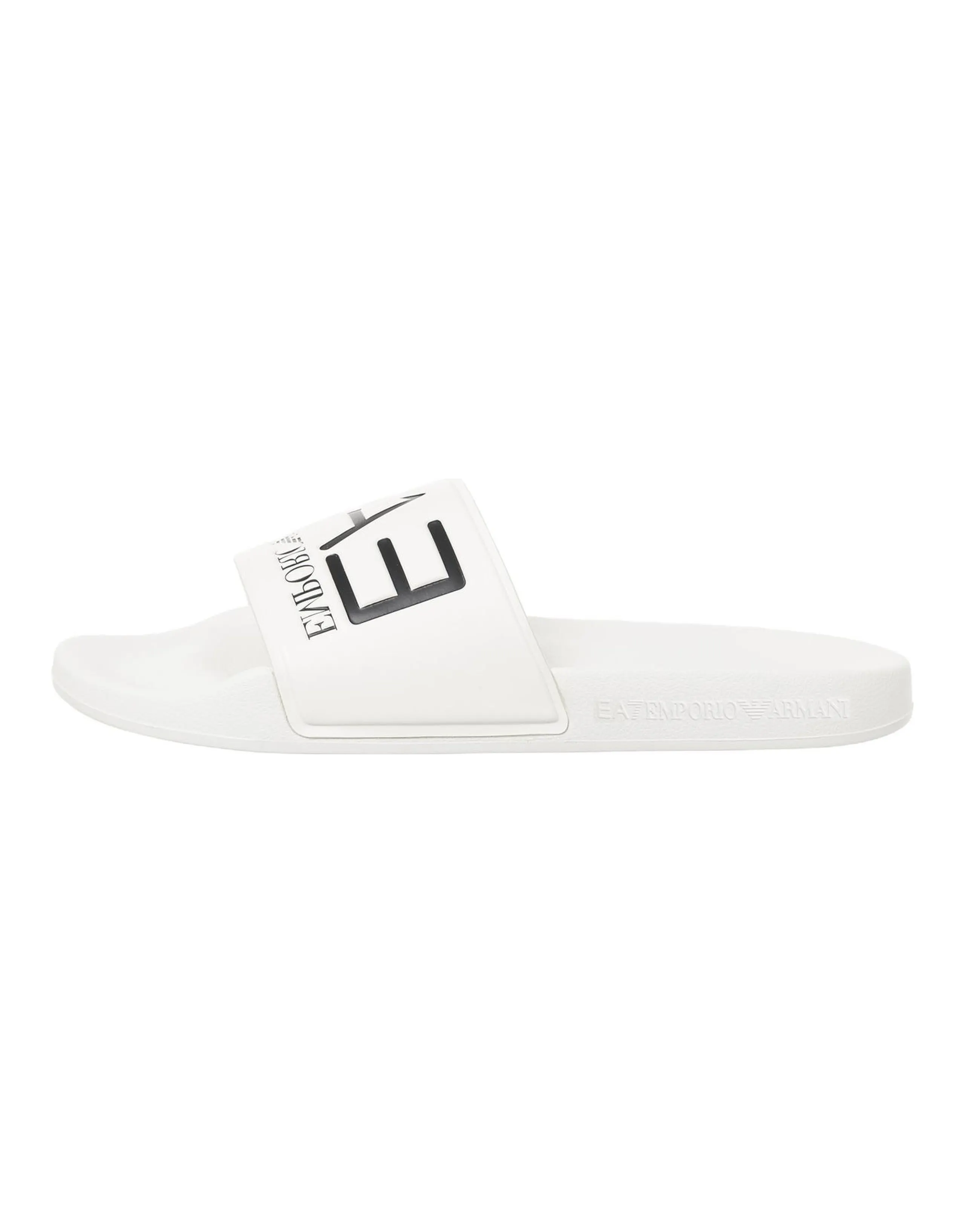 EMPORIO ARMANI EA7 Flat Open-Toe Slide Sandals Unisex White