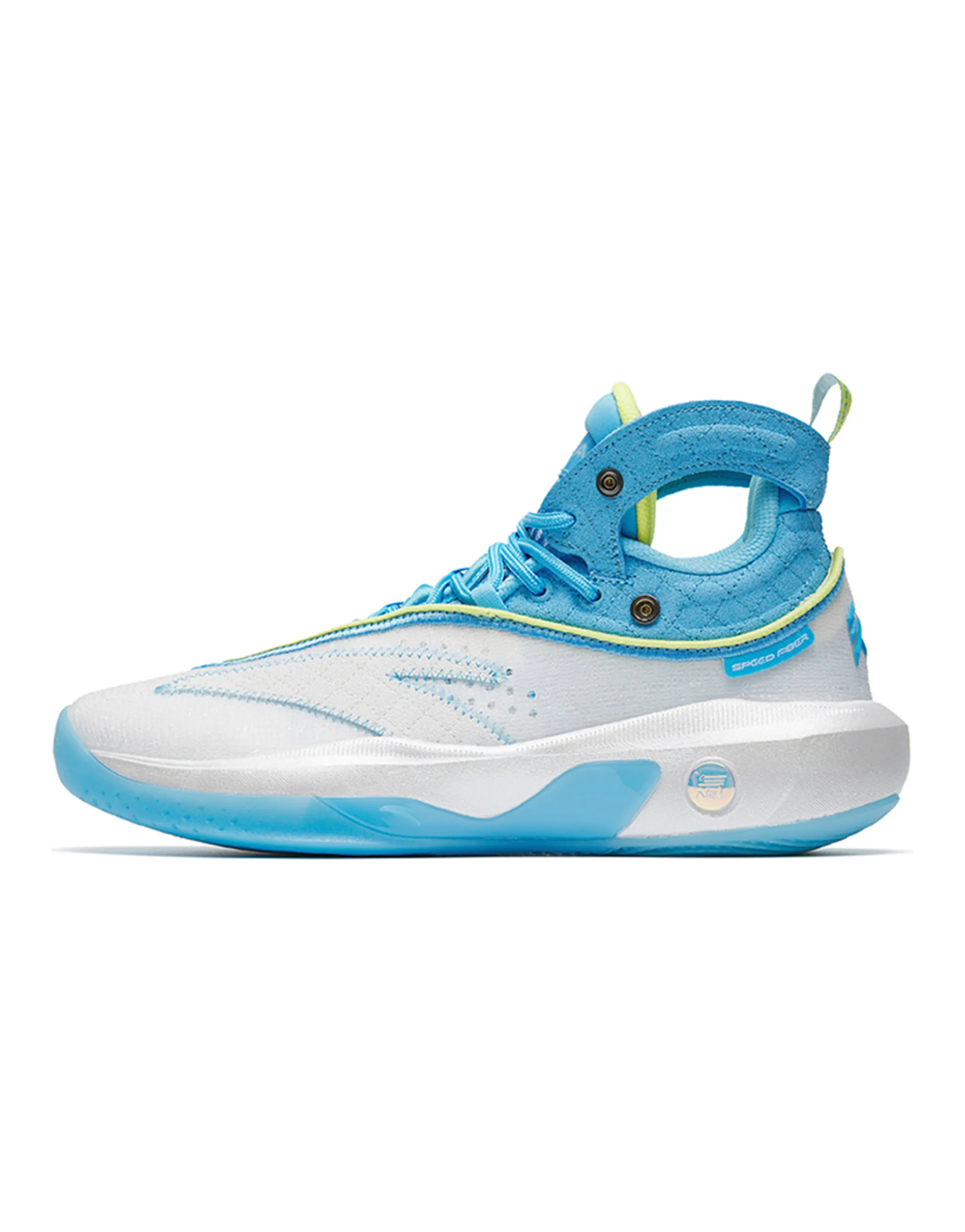 ANTA KT8 Basketball Shoes Men High Top ANTA White/Clear Spring Blue/Sunshine Yellow