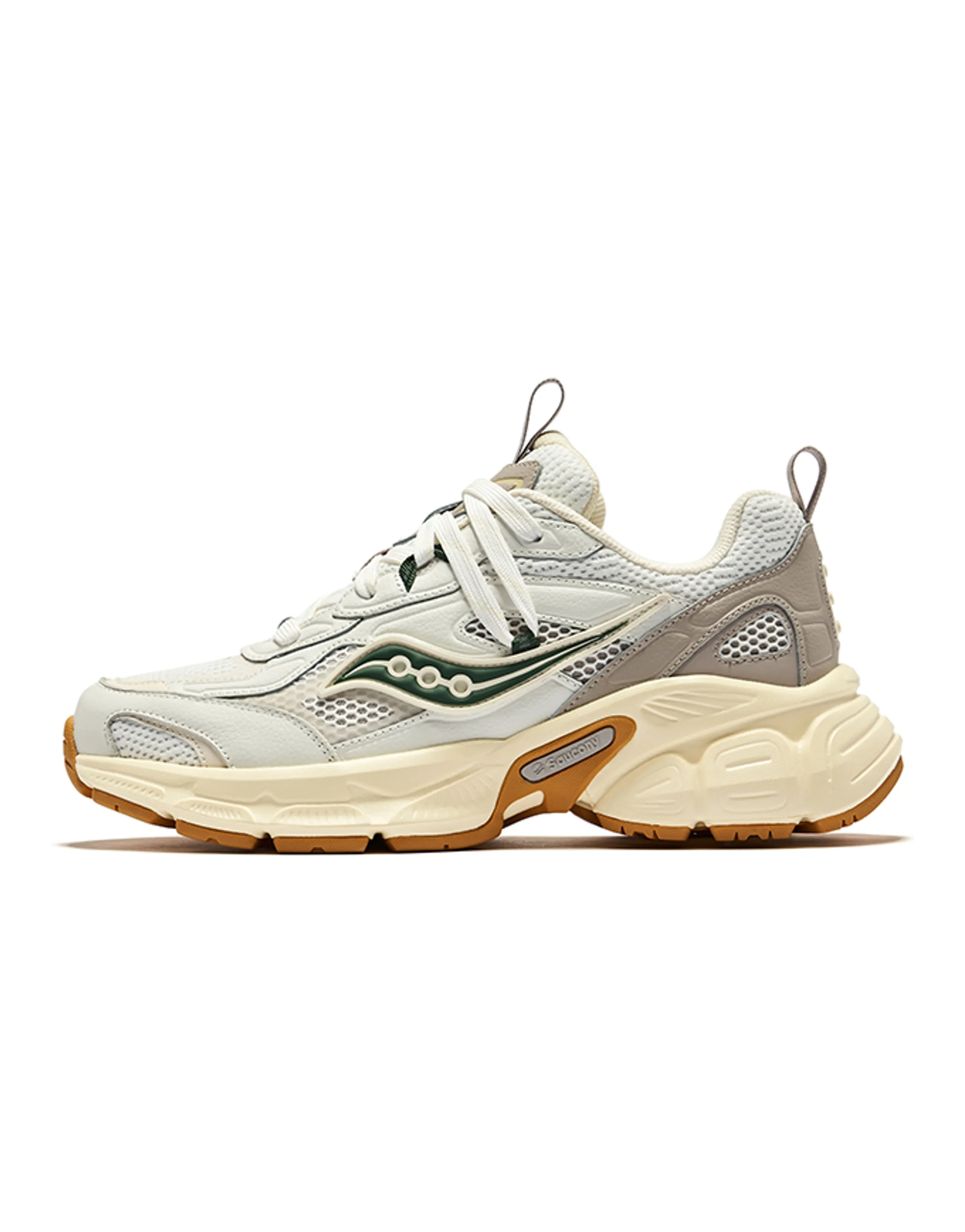 Saucony 2K CAVALRY Low-Top Running Shoes Unisex White Gray Green