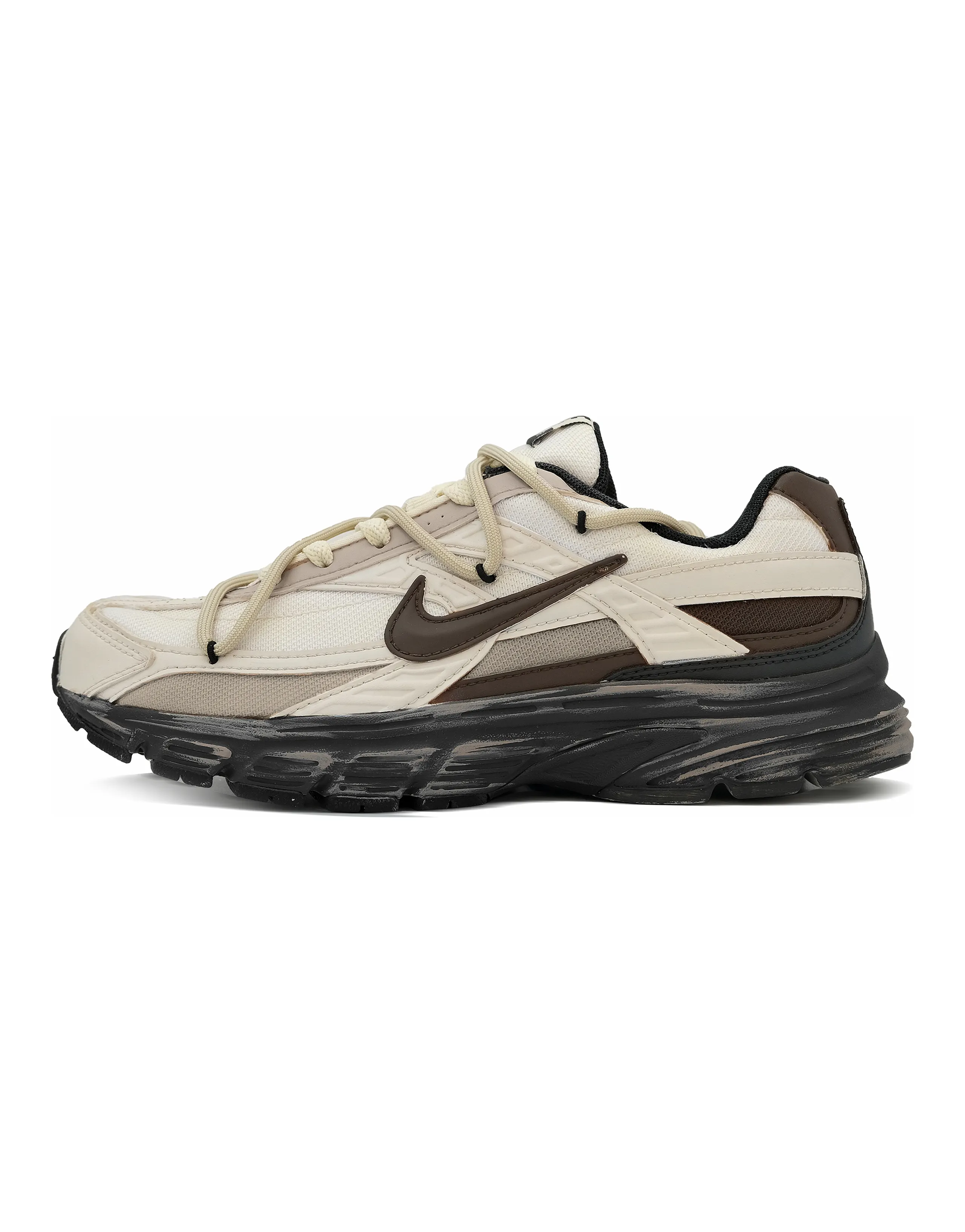 [Custom Sneakers] Nike Initiator Shark Mail Leather Case Cream Mocha Techwear Workwear High Street Comfortable Versatile Mesh Low-Top Running Shoes Women's Brown