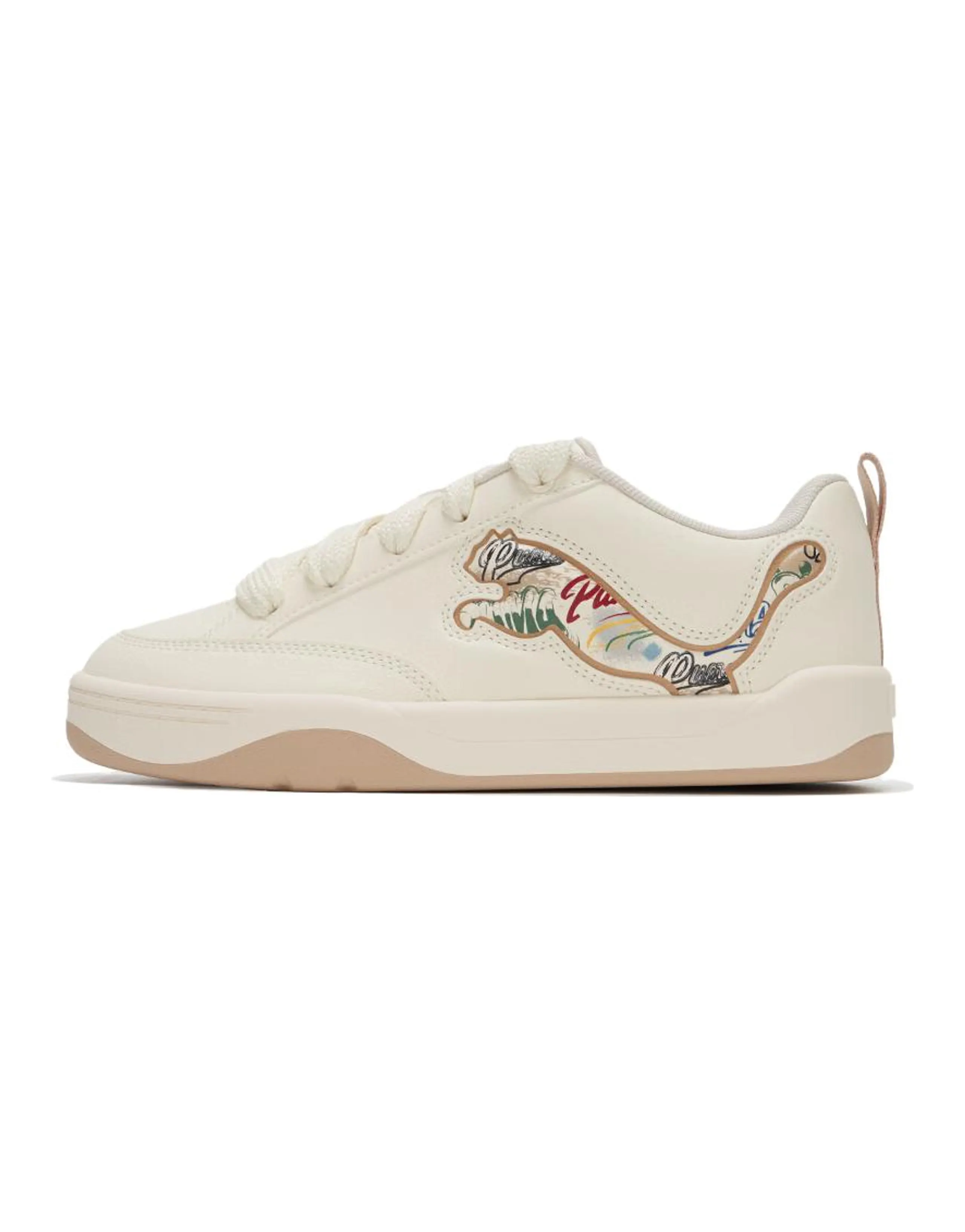 PUMA Park Lifestyle Graffiti Comfortable Fashion Lightweight Low-Top Skate Shoes Unisex Beige