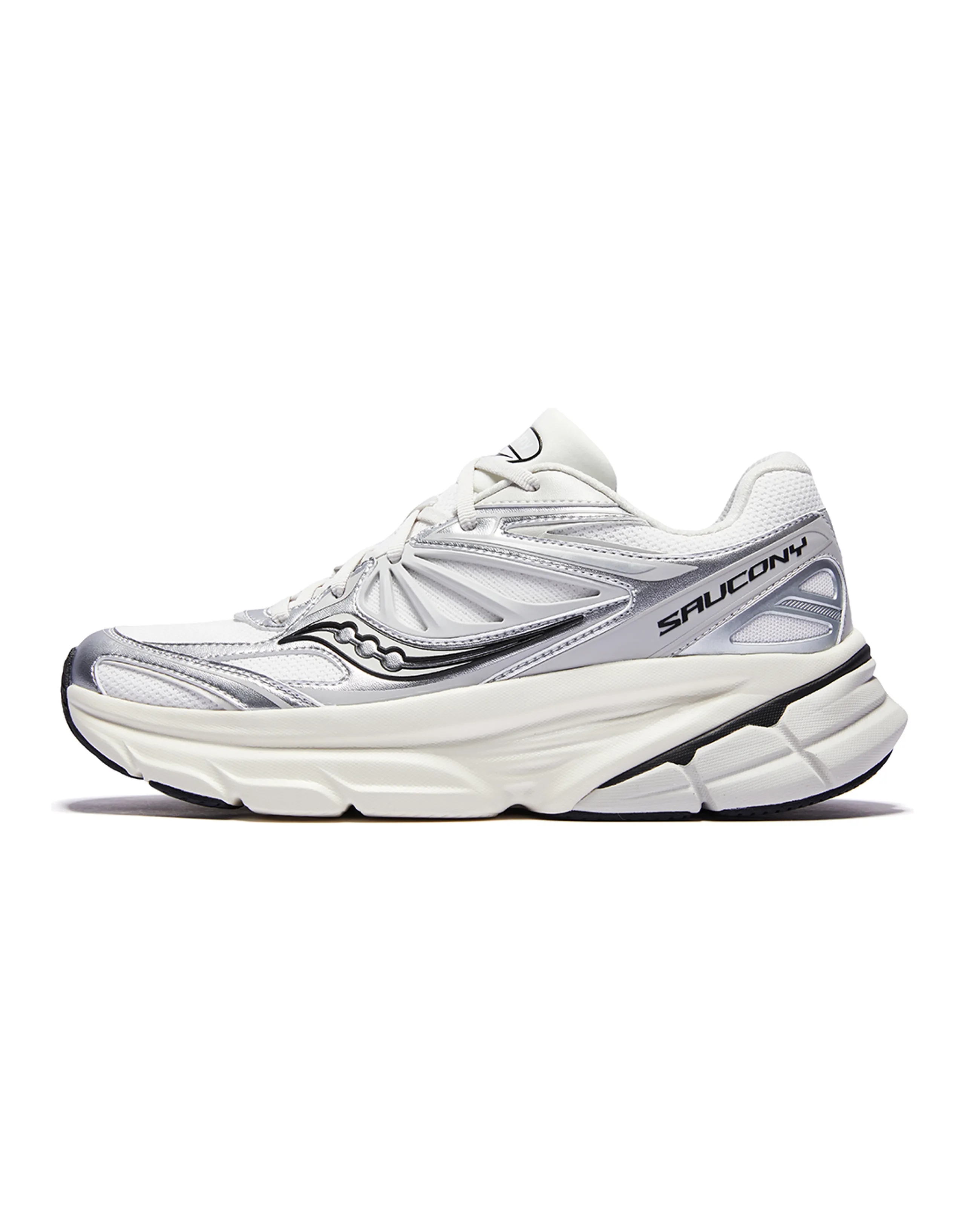 Saucony GUARD 2K Comfortable Versatile Cushioned Wear-Resistant Low-Top Running Shoes Unisex Silver White
