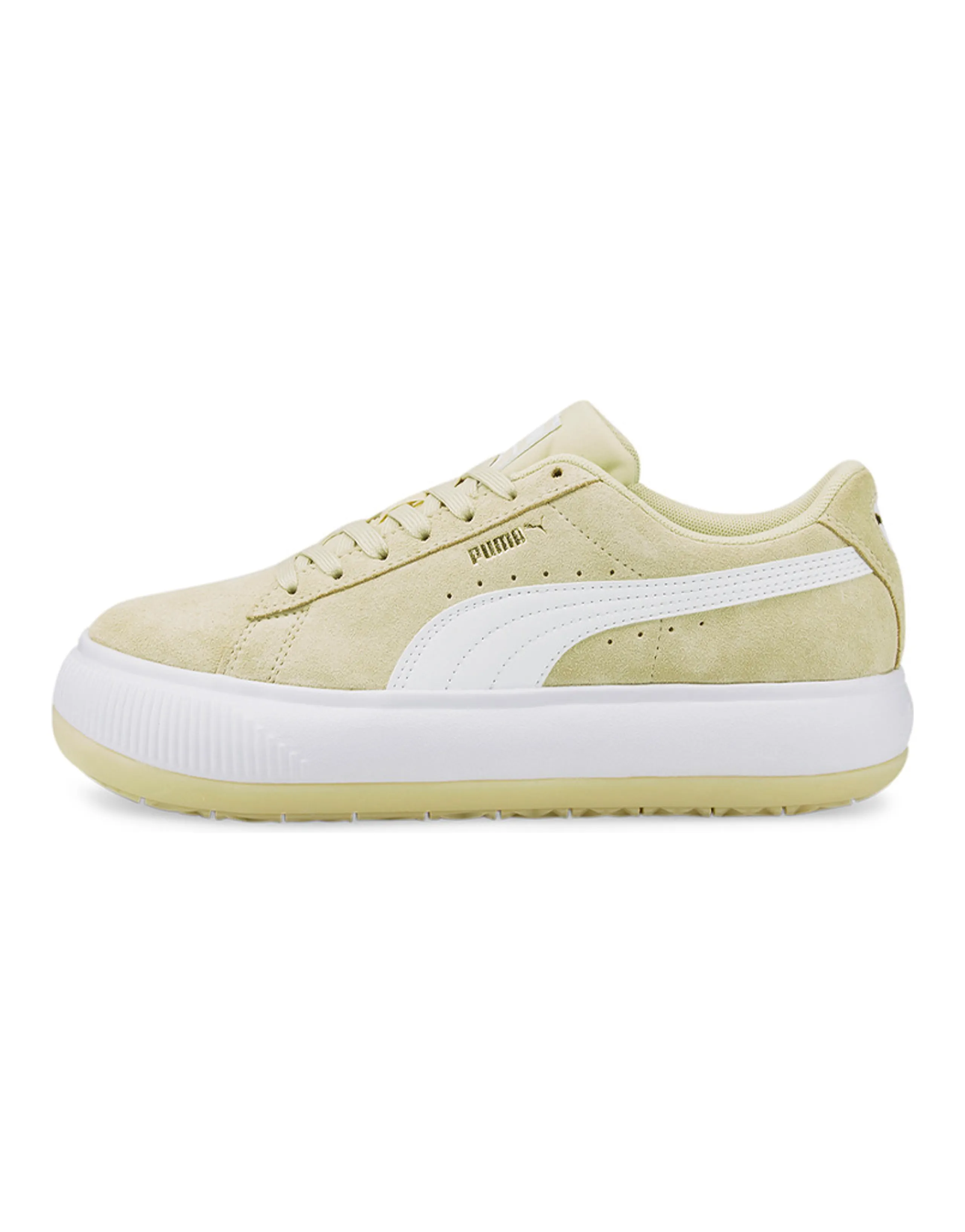 PUMA Suede Mayu Thick Sole Minimalistic Casual Skateboarding Shoes Khaki Women's