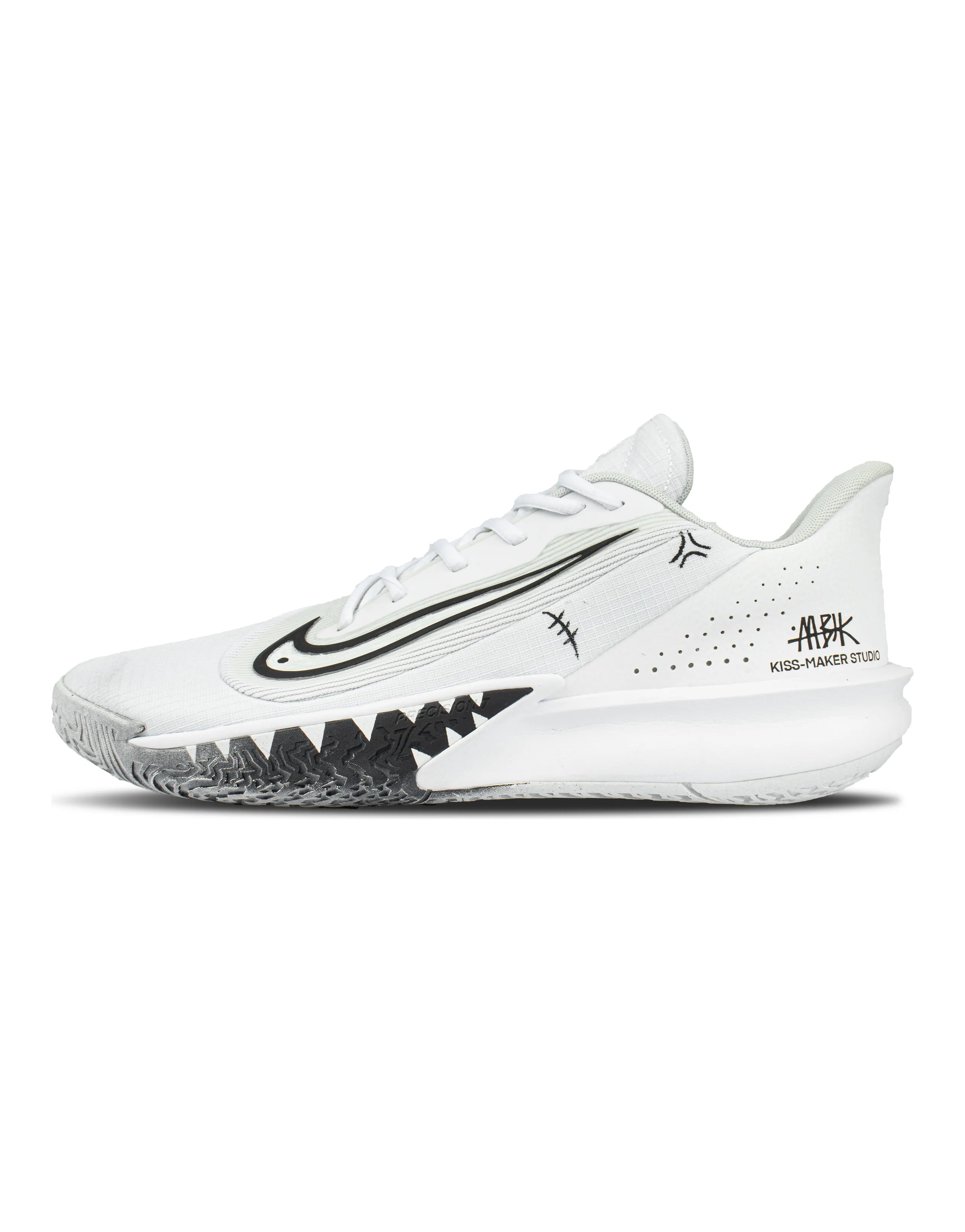 Custom Sneakers Nike Precision 7 'Chasing Light & Shadow' Indoor Outdoor OG Colorway Unique Design Mesh Cushion Low-Top Basketball Shoes Unisex White